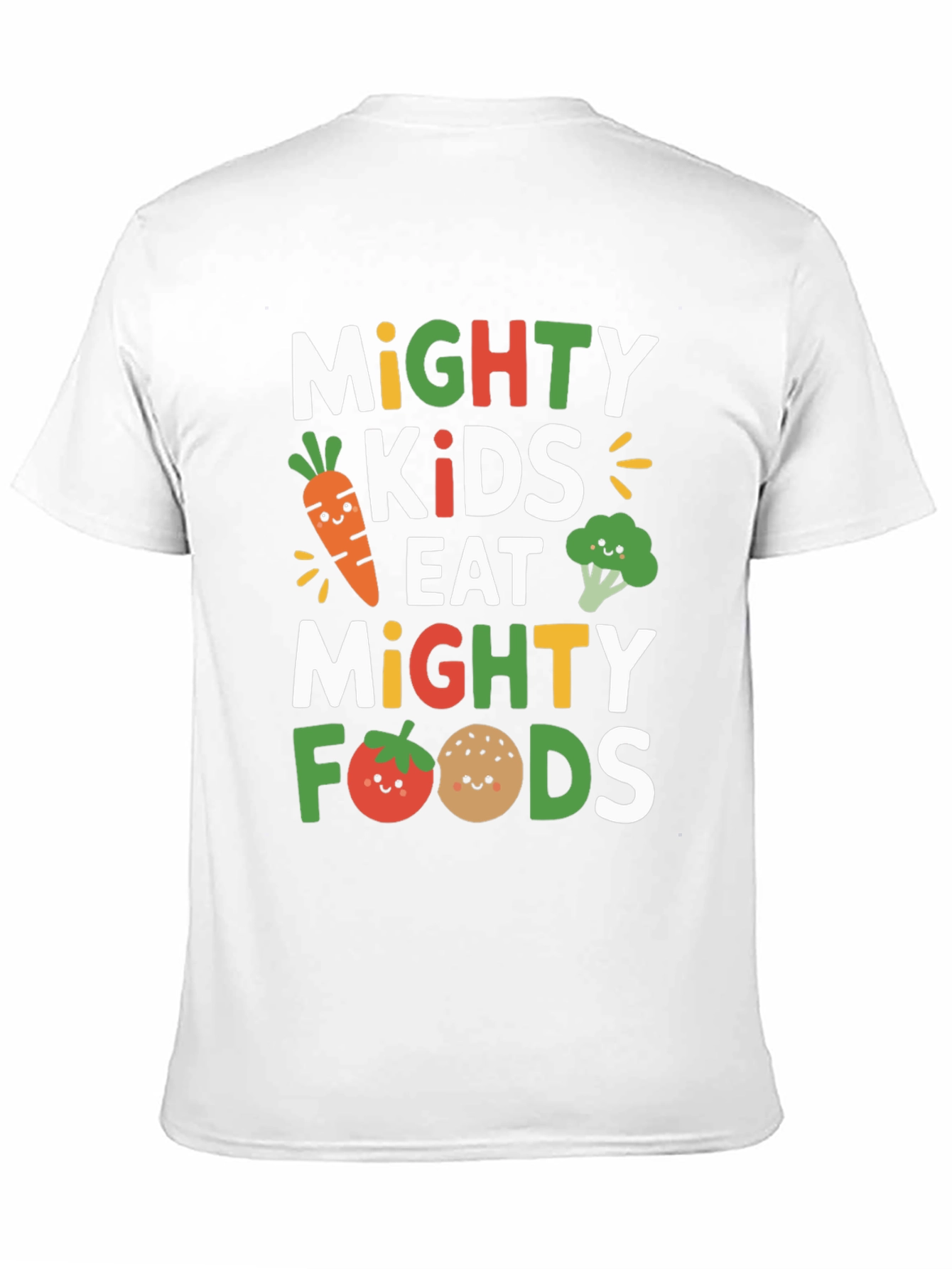 Black Mighty Kids Eat Mighty Foods T-Shirt view 11