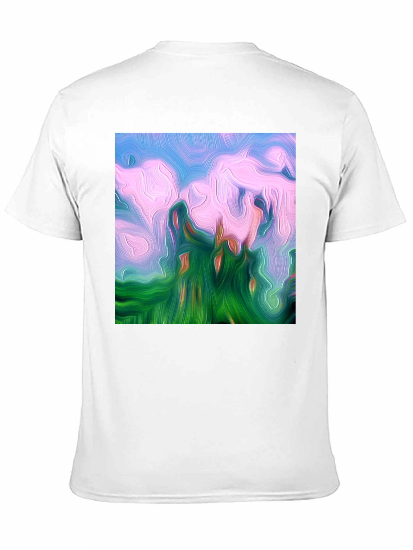 Black Abstract Landscape Graphic Tee - Artistic Black T-Shirt view 11