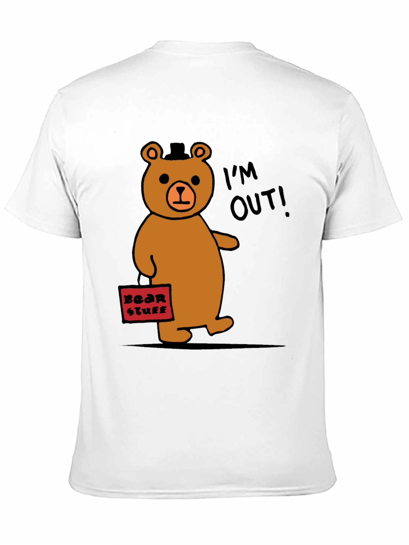 Black Funny Bear Leaving T-Shirt - I'm Out! view 11
