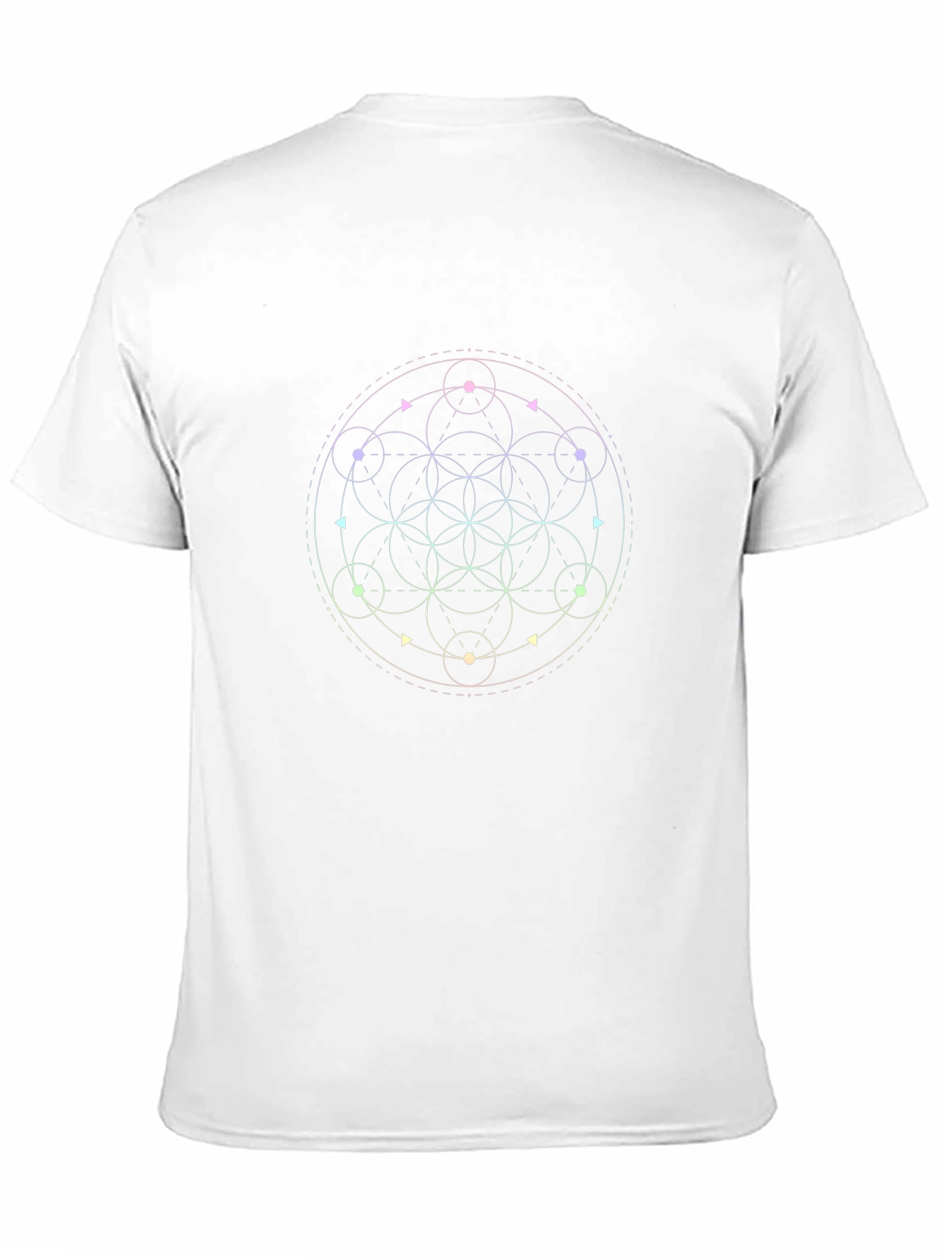 Black Geometric Circle Print Black T-Shirt view 11