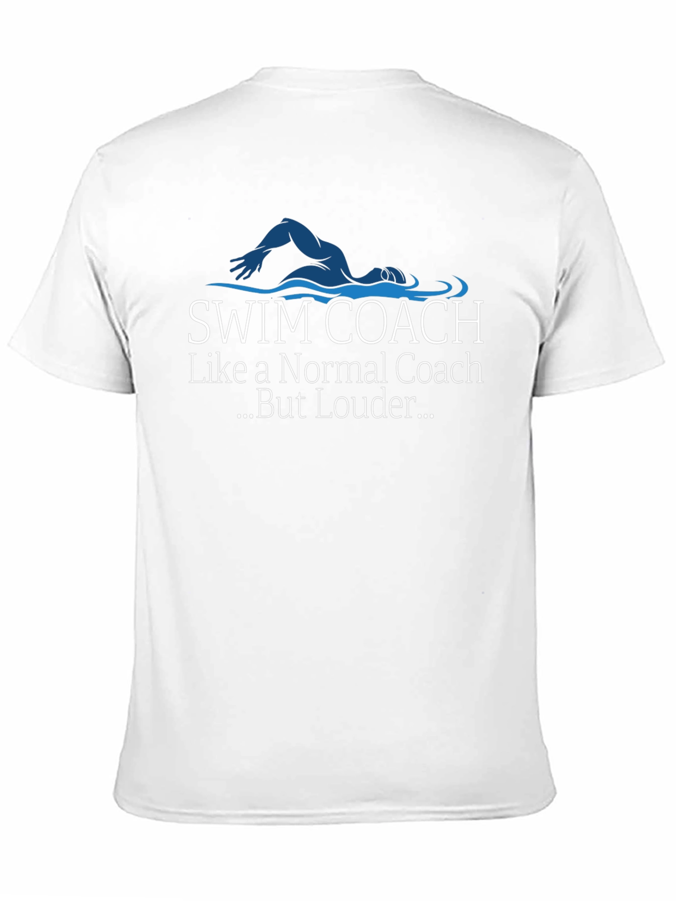 Black Swim Coach T-Shirt - Like a Normal Coach But Louder view 11