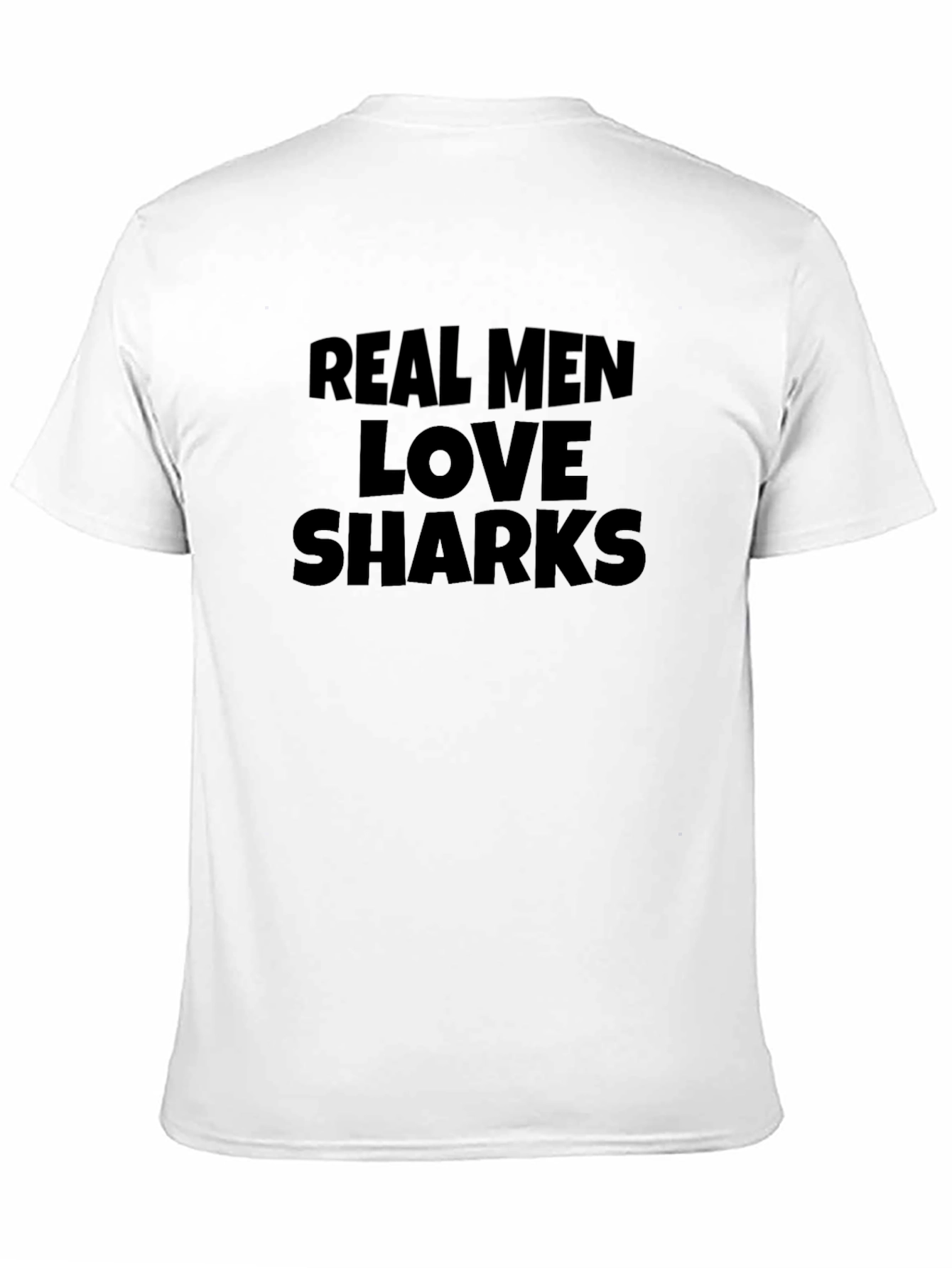 Black Real Men Love Sharks Graphic Tee - Black view 11