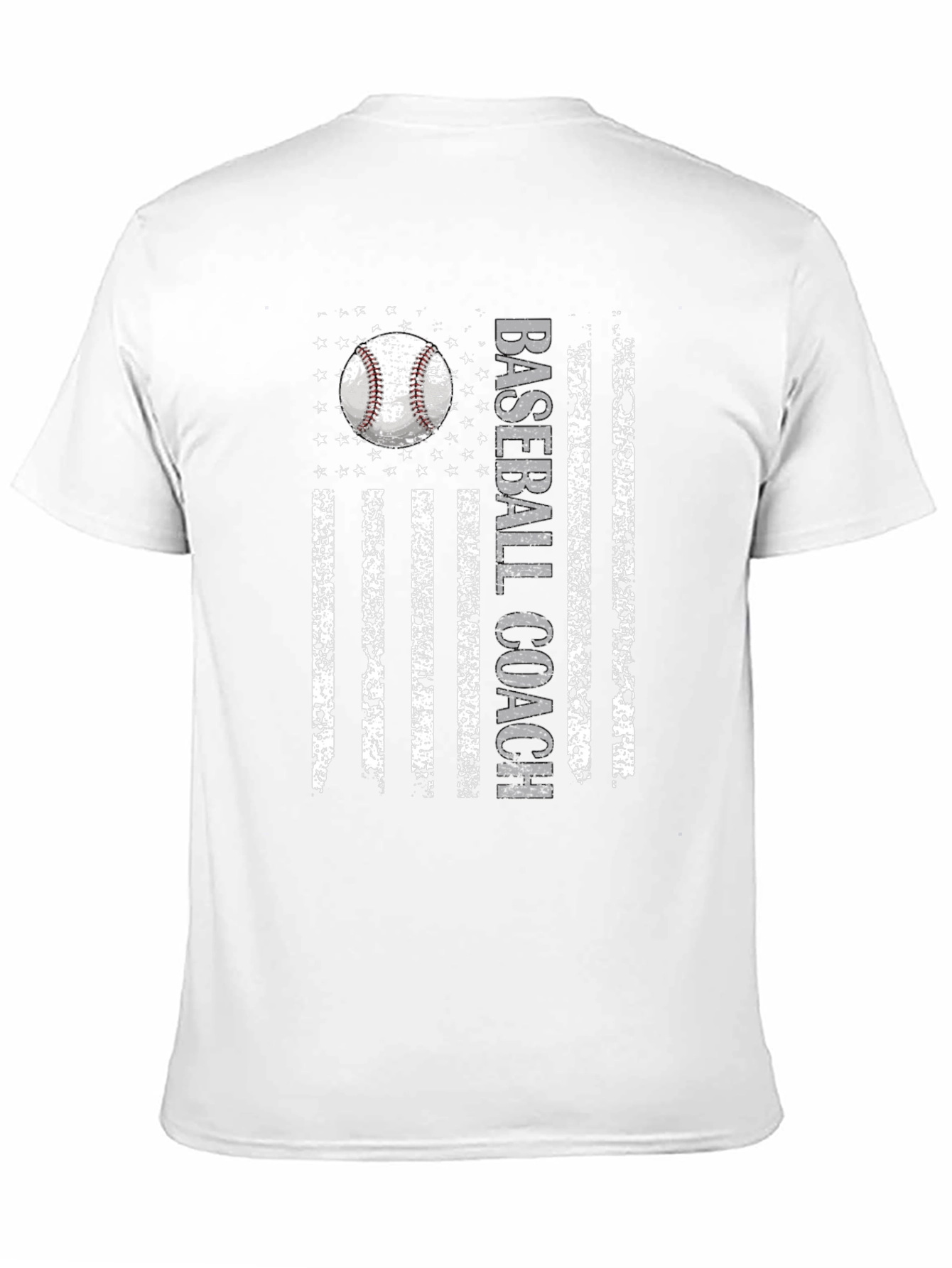 Black Baseball Coach USA Flag T-Shirt view 11