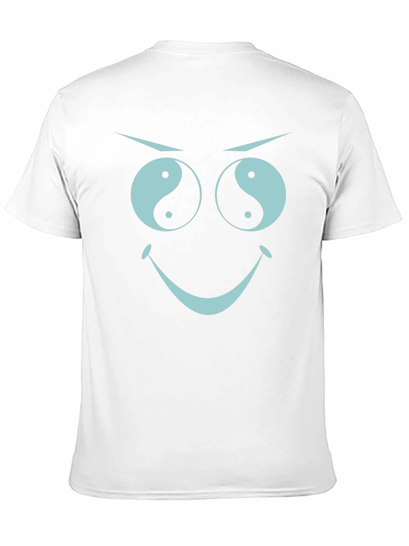 Black Yin Yang Eyes Graphic Tee - Funny Face Black T-Shirt view 11