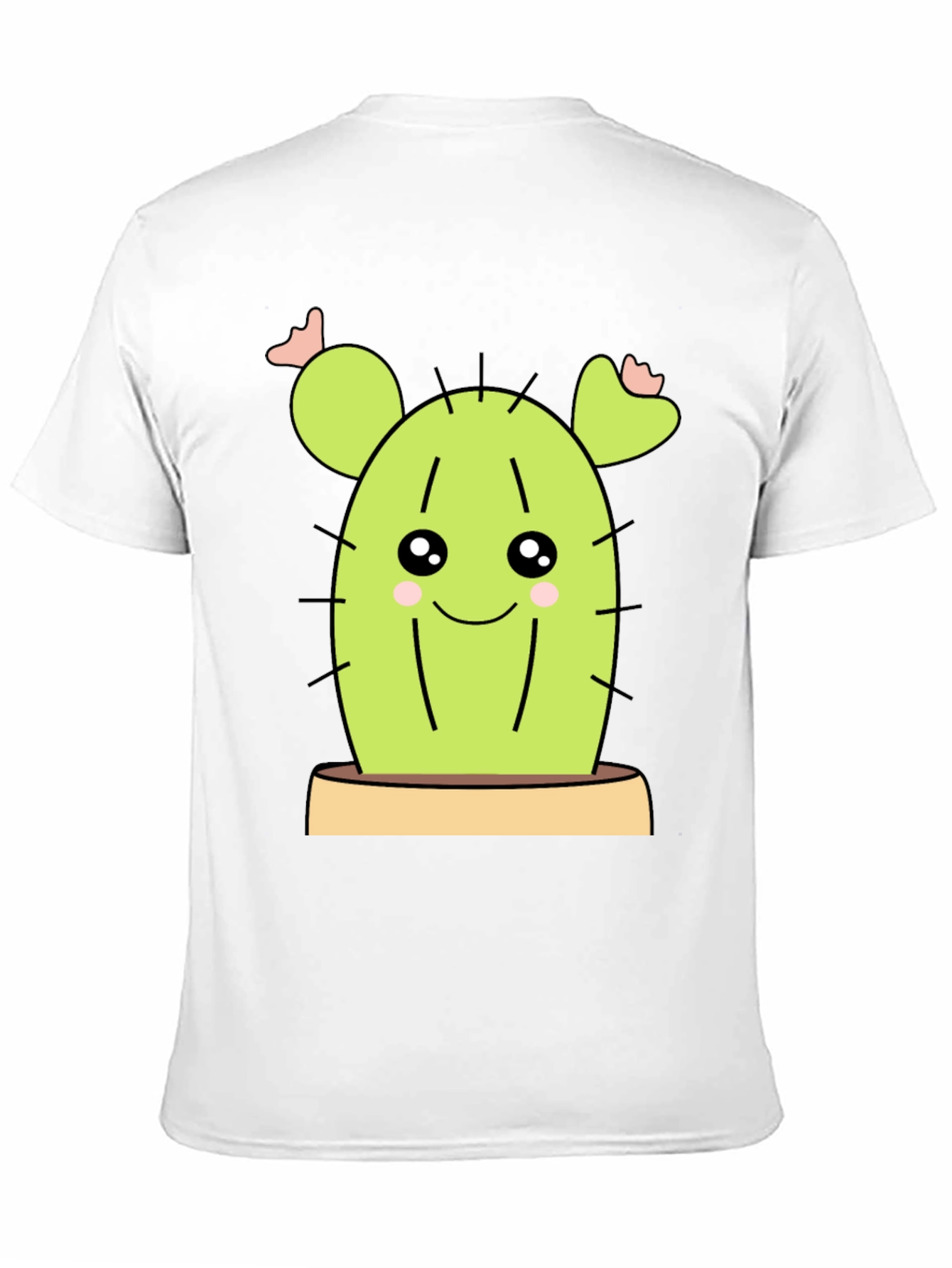 Black Cute Cactus Graphic Tee - Black Cotton Shirt view 11