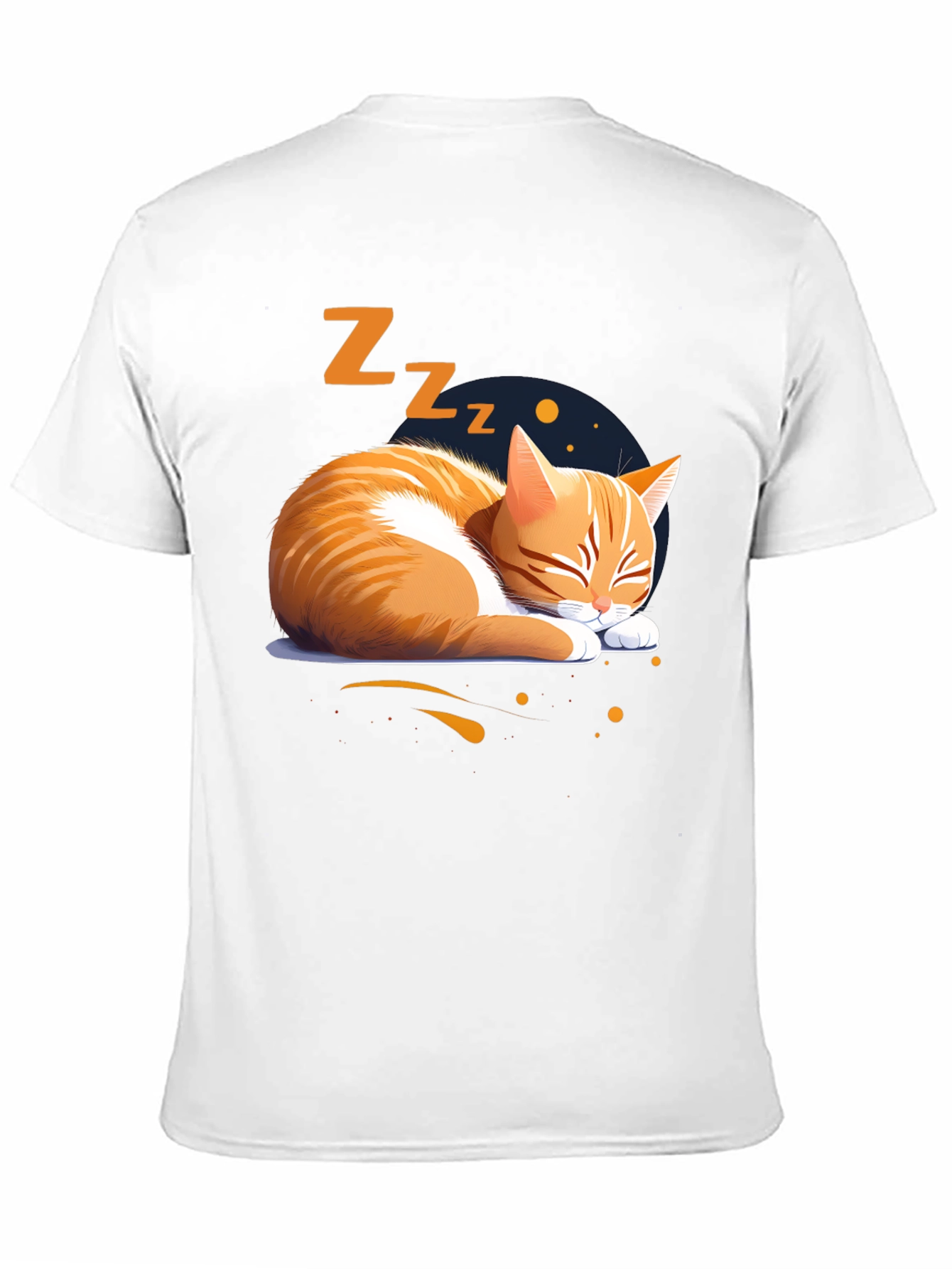 Black Sleeping Cat Graphic Tee - Comfortable Cotton Shirt view 11