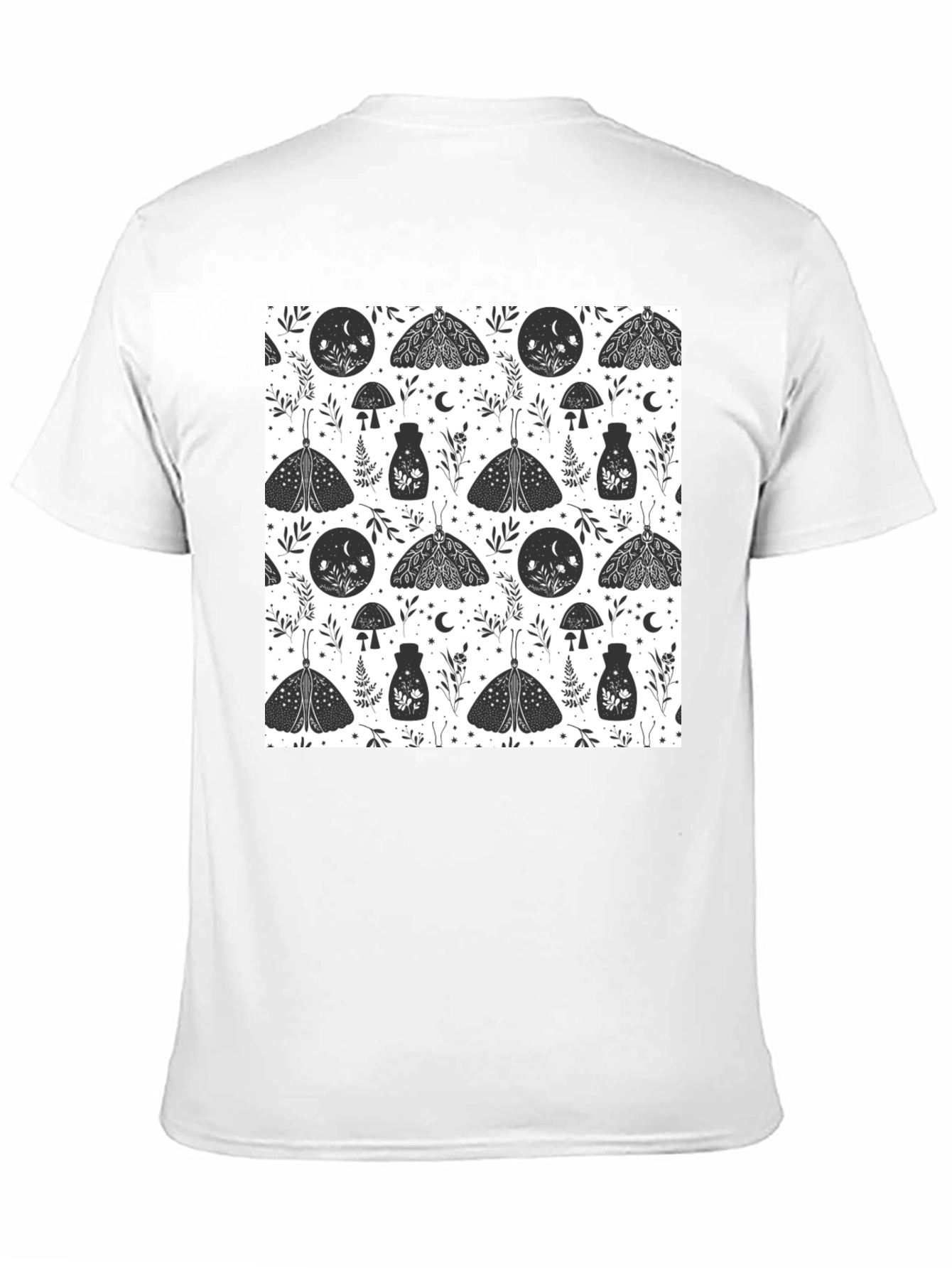 Black Moth Print Tee - Black Cotton T-Shirt view 11