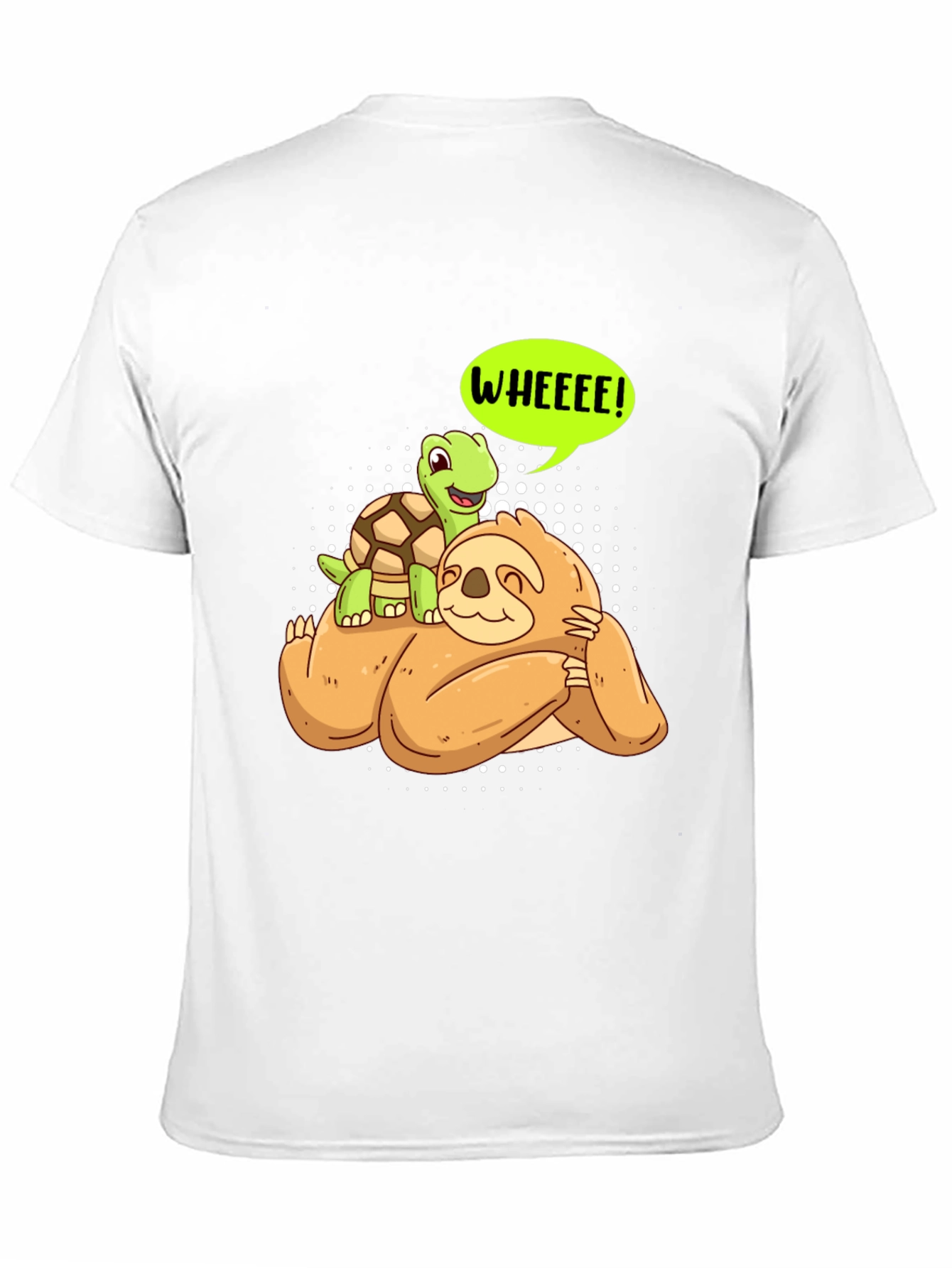 Black Sloth and Turtle WHEEEE! Graphic T-Shirt view 11
