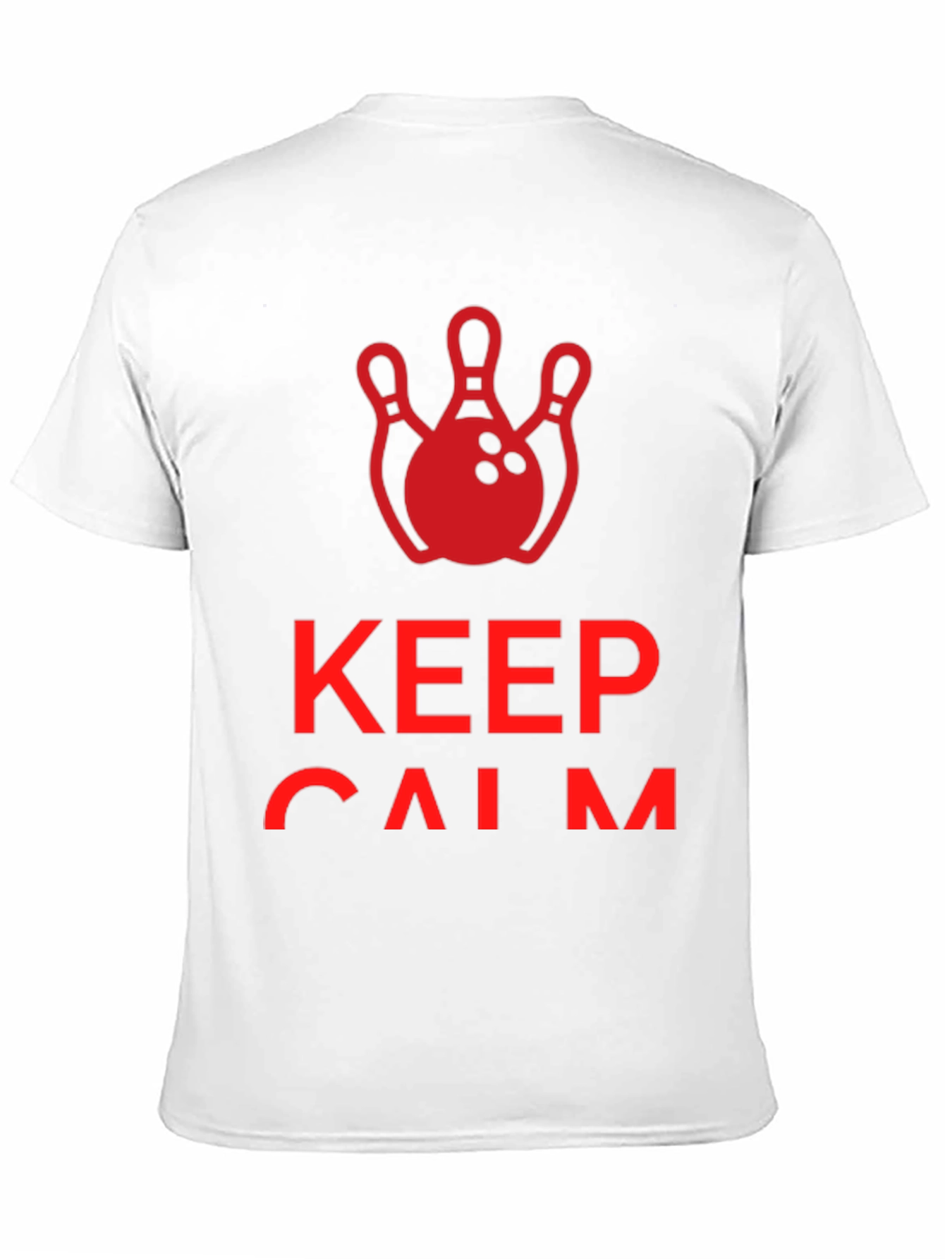 Black Keep Calm and Bowl On T-Shirt - Red Bowling Design view 11