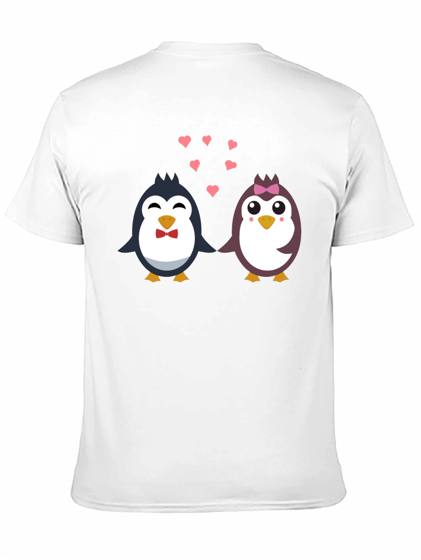 Black Penguin Love T-Shirt - Cute Cartoon Couple Design view 11
