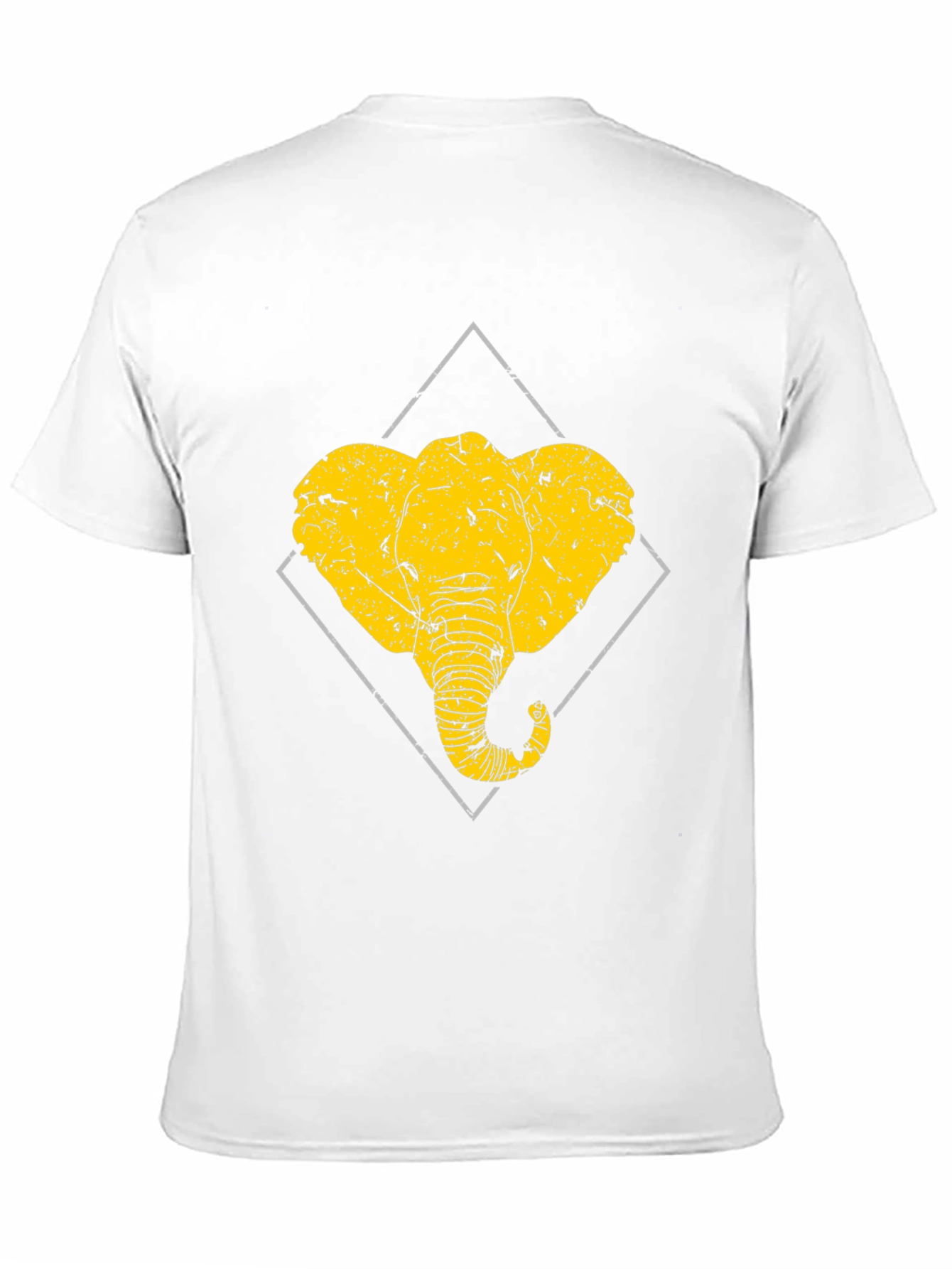 Black Elephant Graphic Tee - Distressed Design, Black Cotton view 11