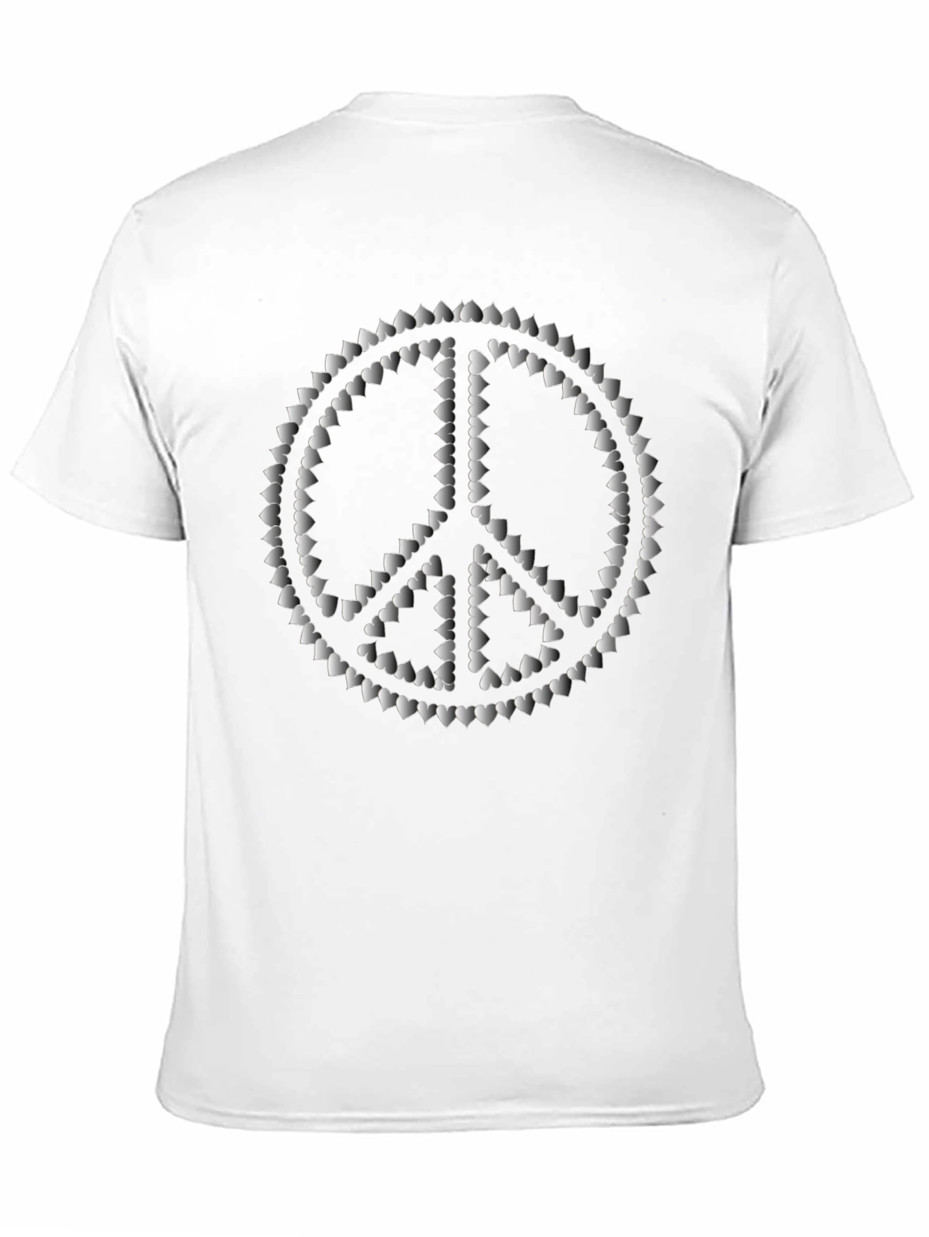 Black Peace Sign Heart T-Shirt view 11