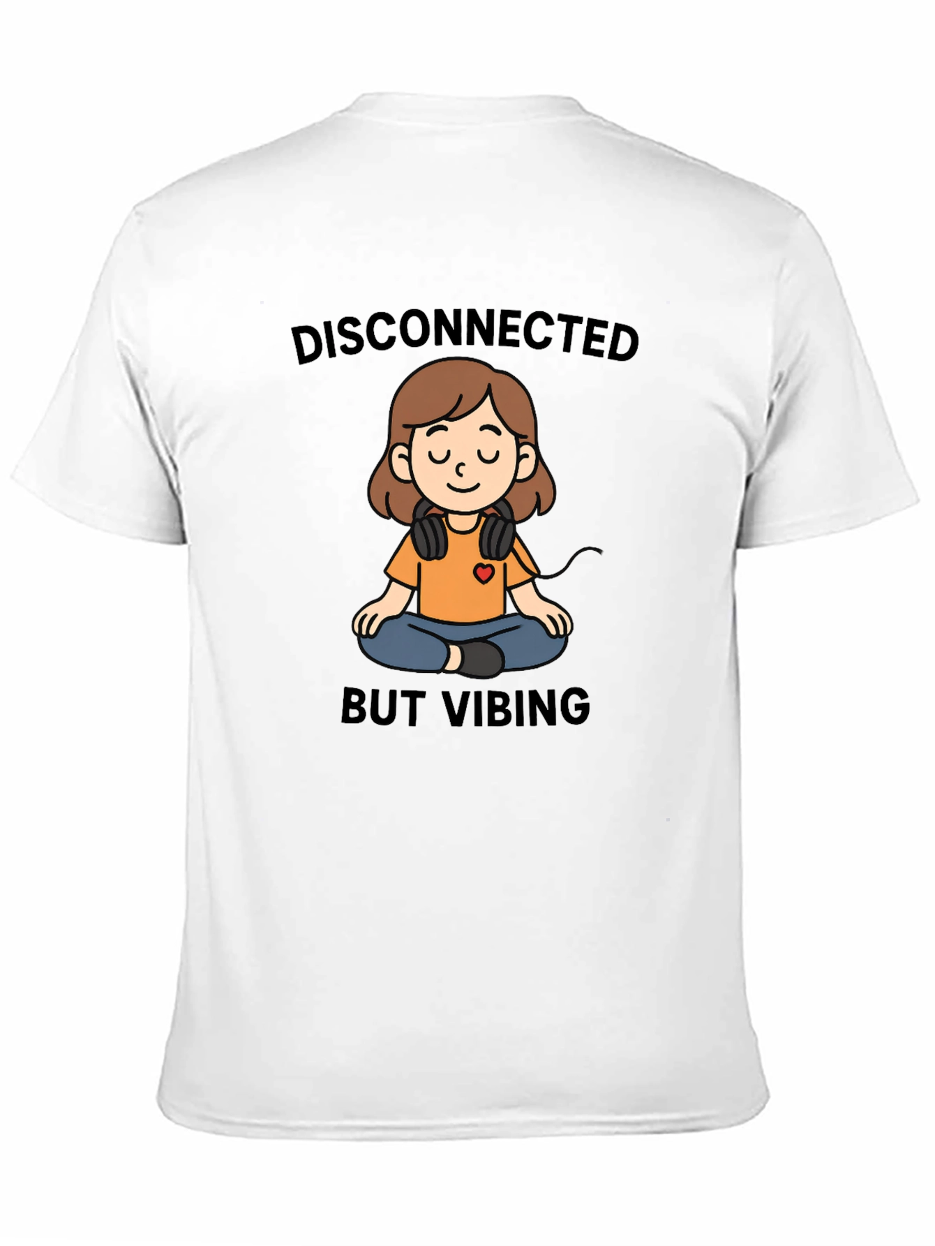 Black Disconnected But Vibing Graphic Tee view 11