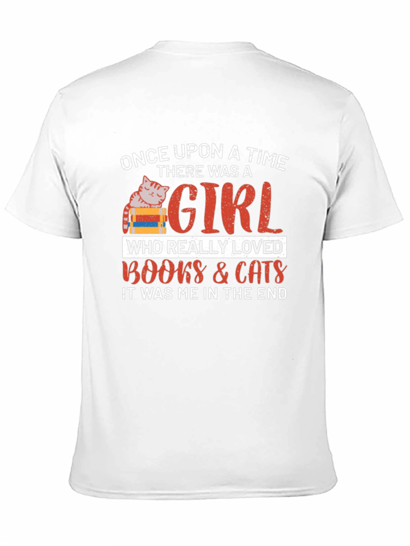 Black Once Upon a Time Cat & Books Lover T-Shirt view 11