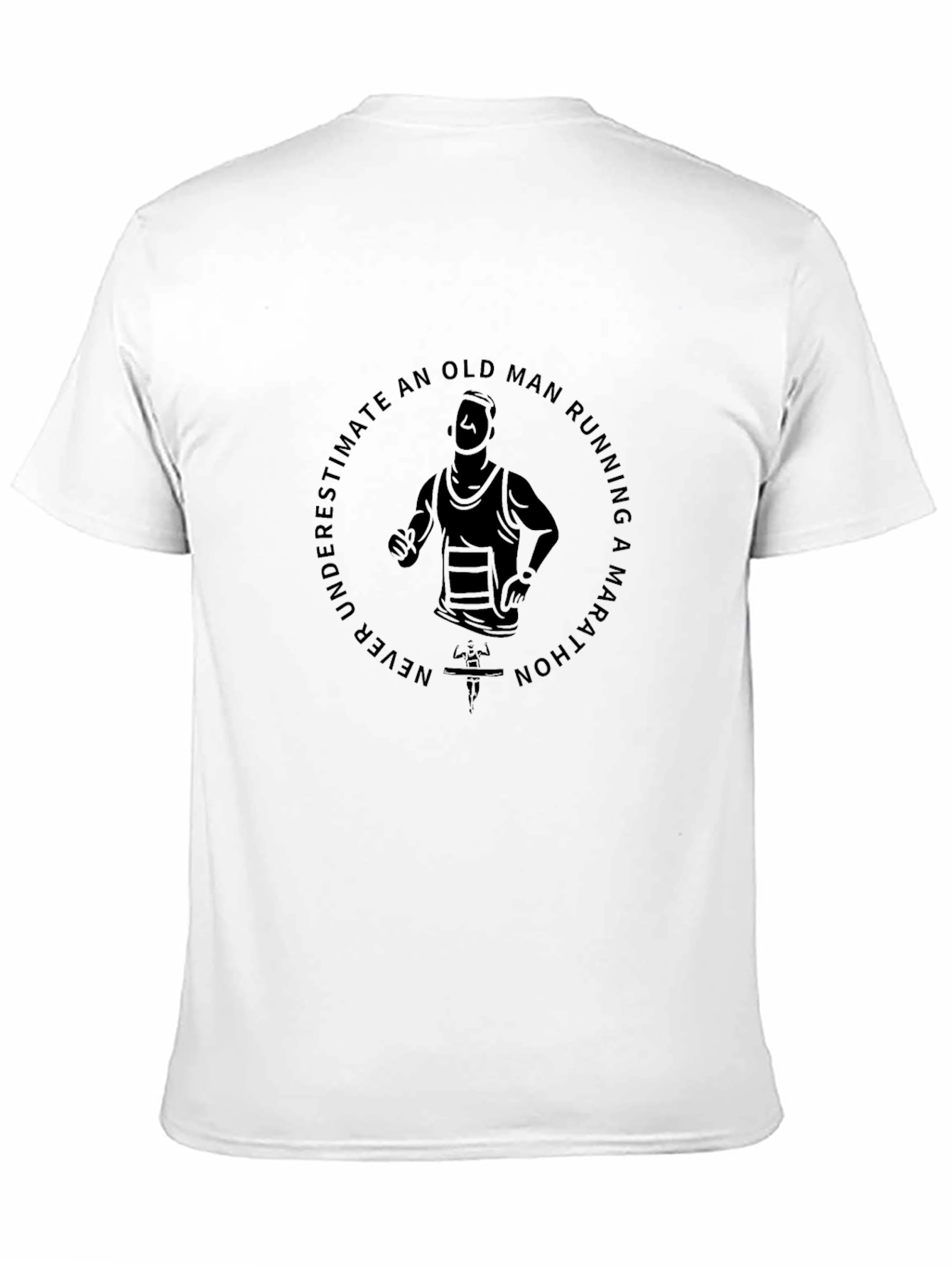 Black Old Man Marathon T-Shirt - Never Underestimate view 11