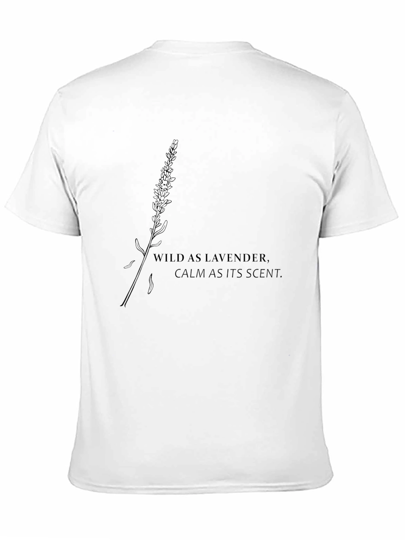 Black Wild Lavender Graphic Tee - Soft Black Cotton view 11