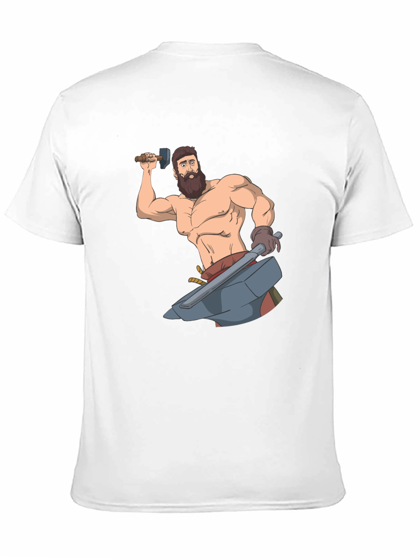 Black Blacksmith Cartoon Graphic T-Shirt view 11