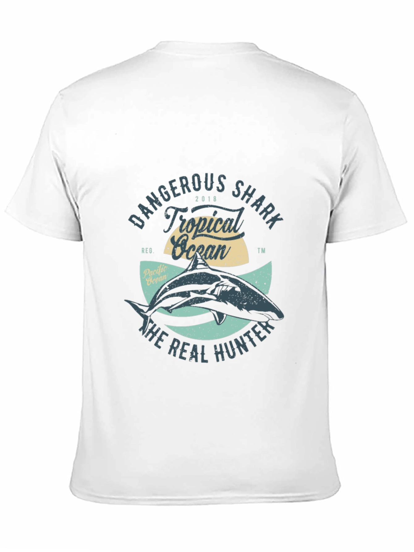 Black Dangerous Shark Graphic Tee - Tropical Ocean view 11