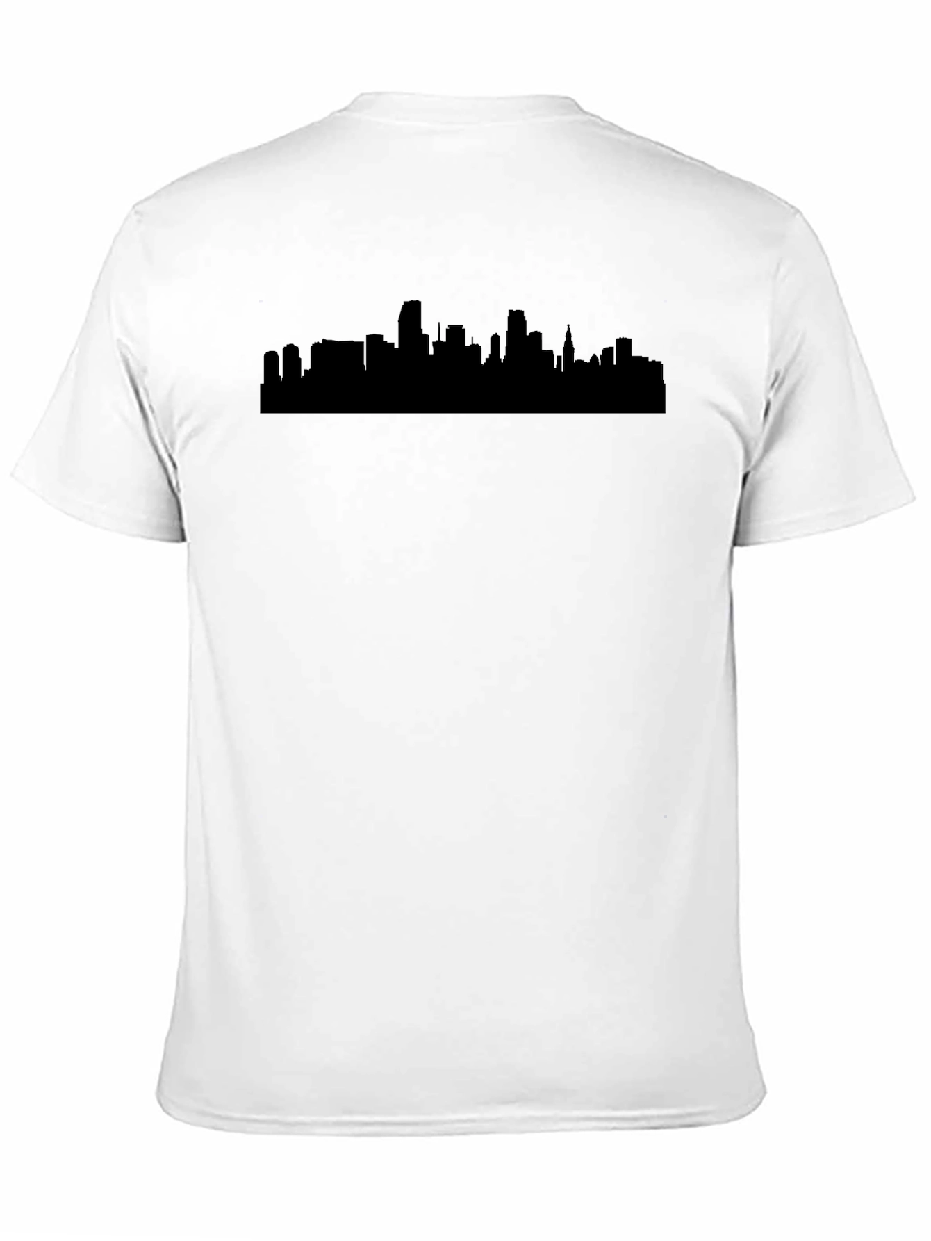 Black City Skyline Graphic Tee - Modern Black T-Shirt view 11