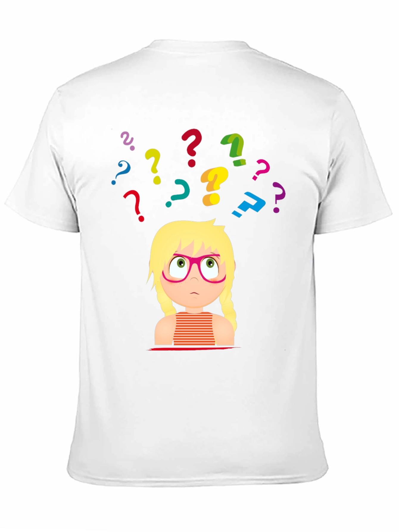 Black Puzzled Girl Graphic Tee - Black Cotton T-Shirt view 11