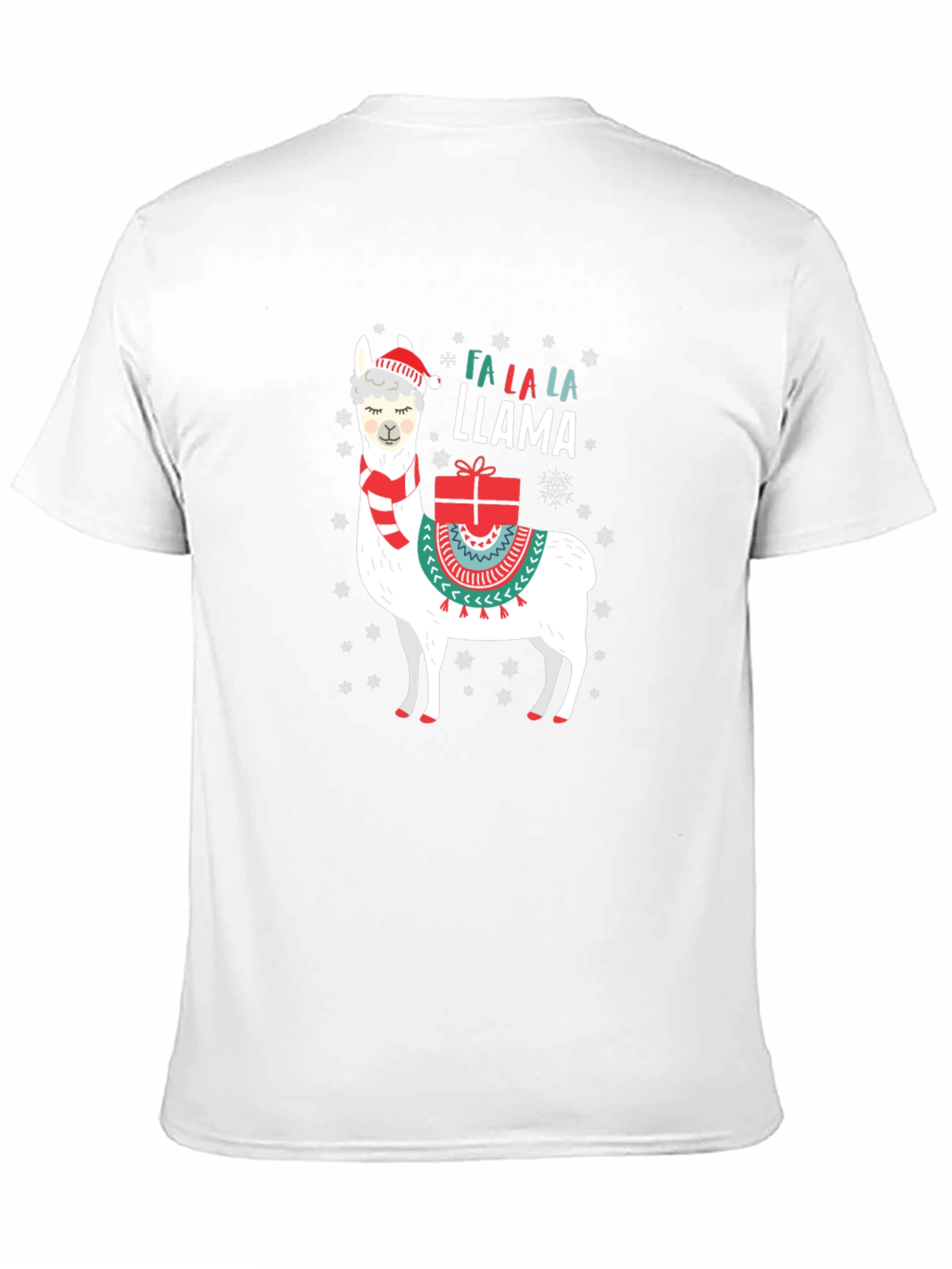 Black Festive Llama Christmas T-Shirt view 11