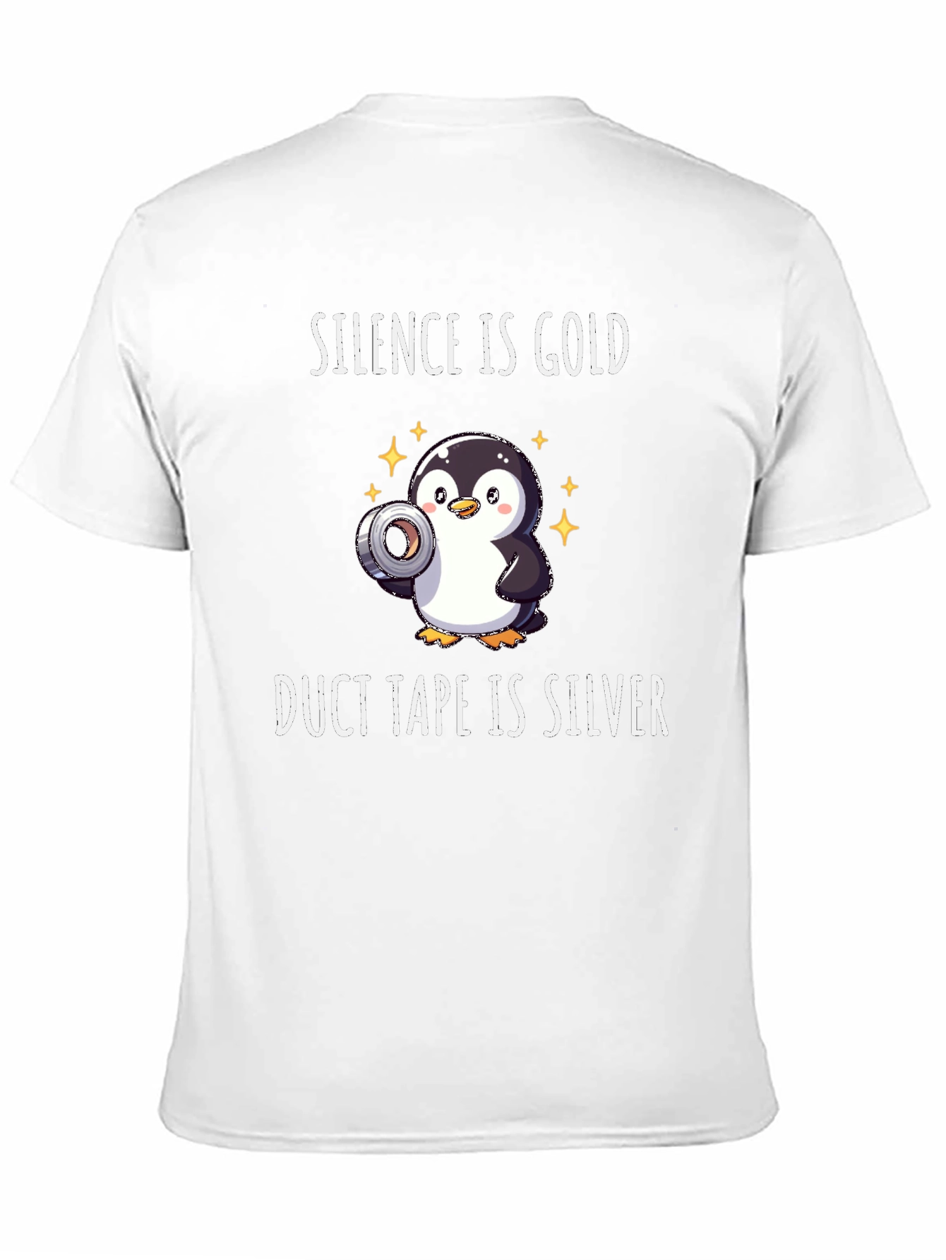Black Silence is Gold Duct Tape is Silver Penguin T-Shirt view 11