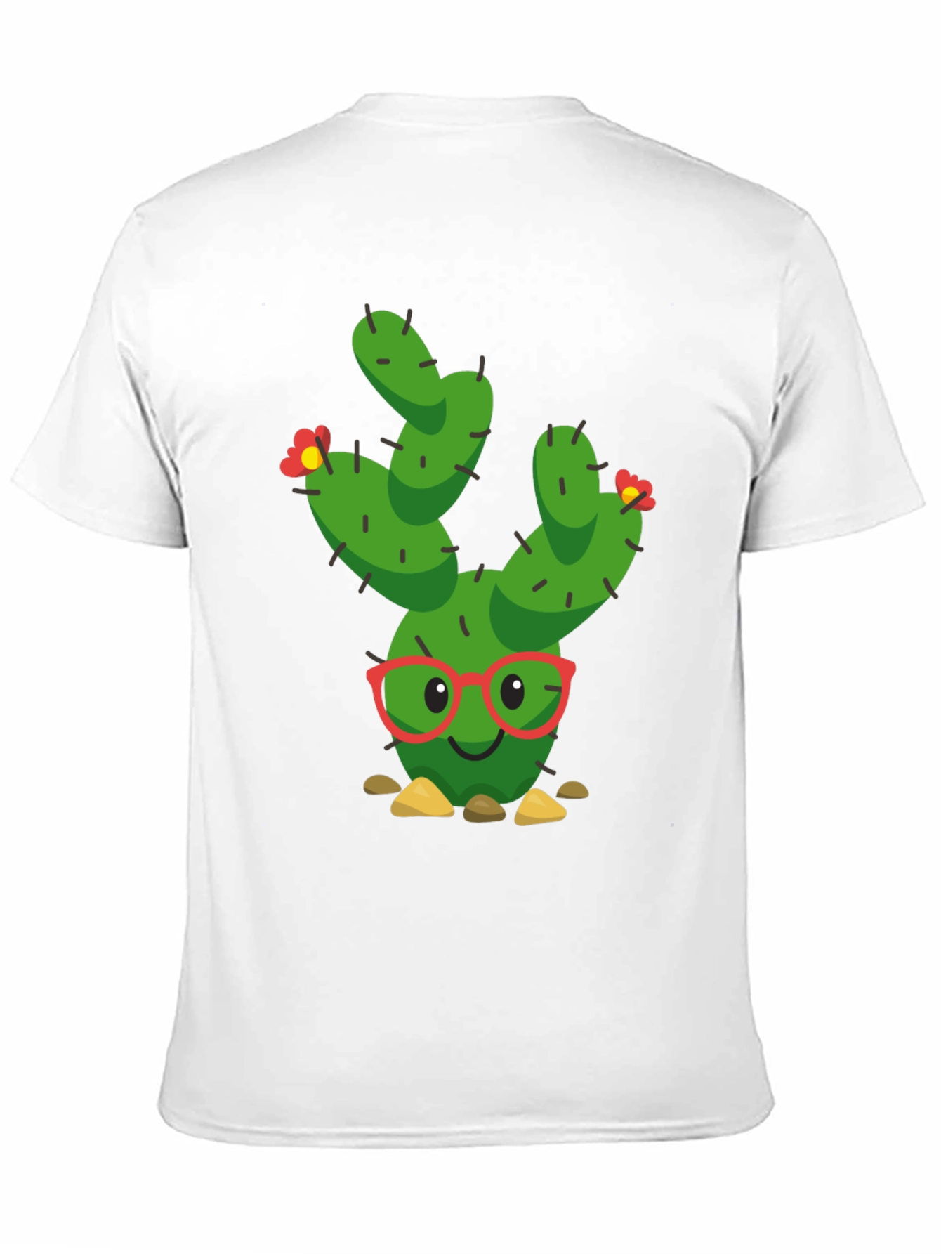 Black Funny Cactus Graphic Tee - Black Cotton T-Shirt view 11
