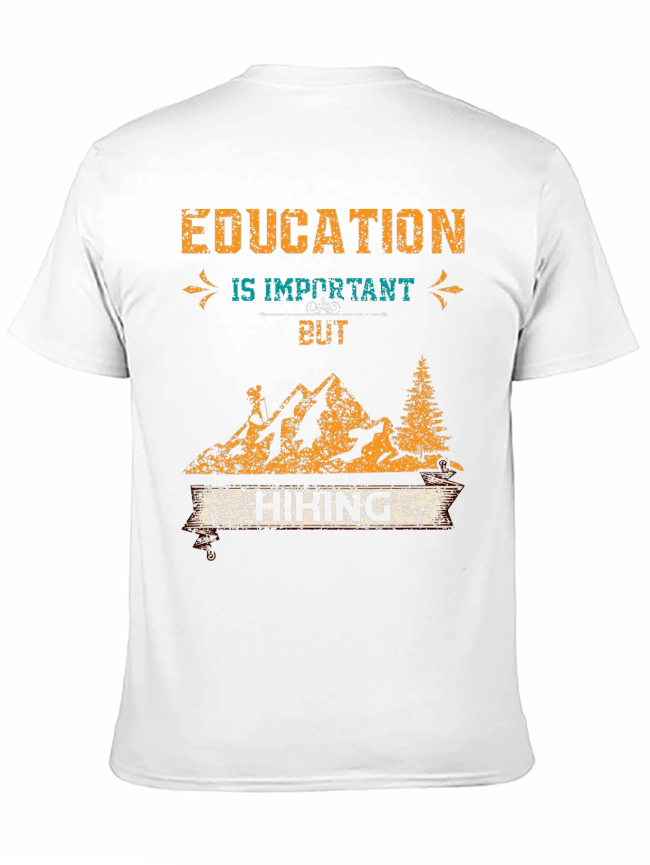 Black Education is Important But Hiking T-Shirt view 11