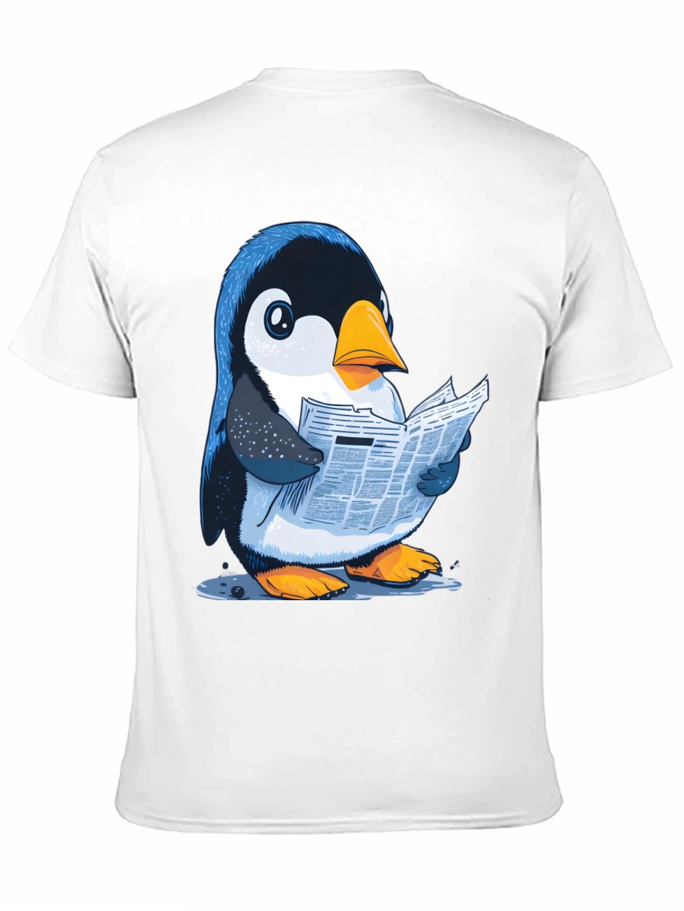 Black Penguin Reading News T-Shirt view 11
