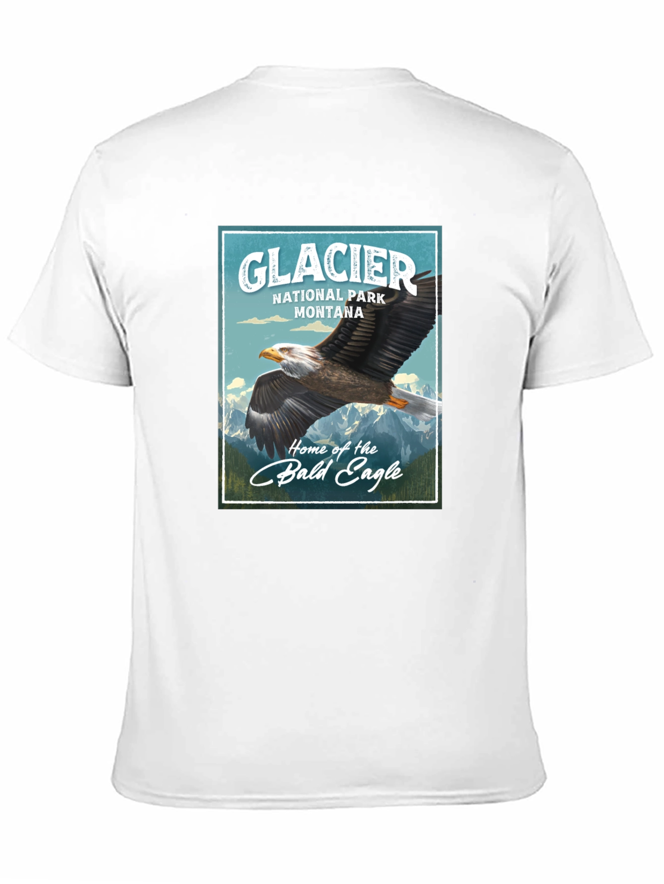 Black Glacier National Park Eagle Graphic T-Shirt view 11