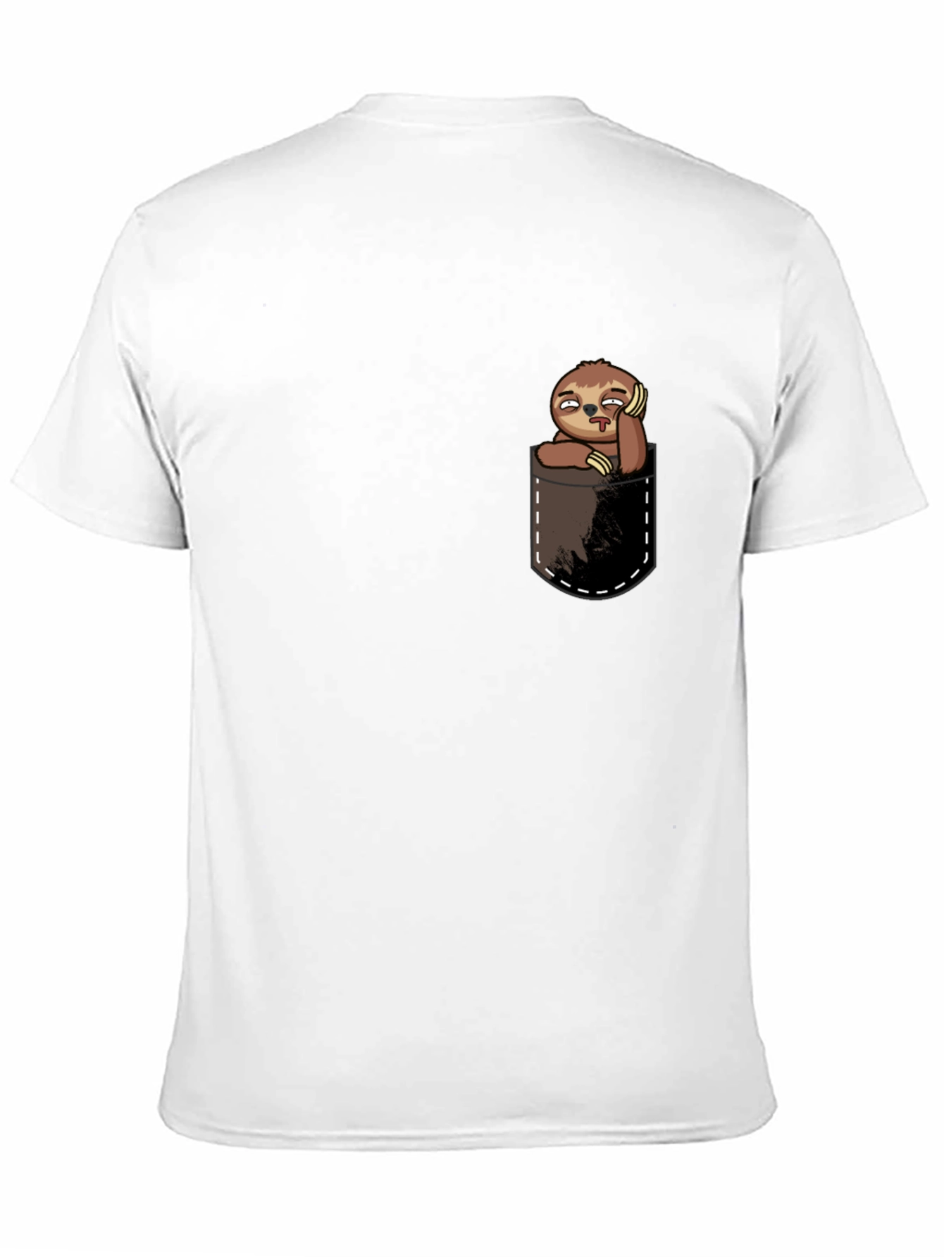 Black Sloth in Pocket Tee - Funny Graphic T-Shirt view 11