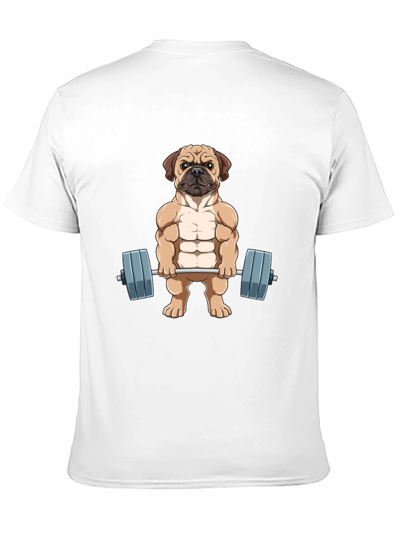 Black Muscle Dog Graphic Tee - Workout Pug T-Shirt view 11