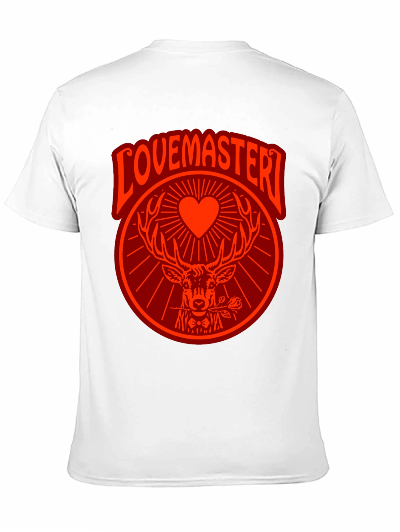 Black Lovemaster Graphic Tee - Deer Heart Rose Design view 11