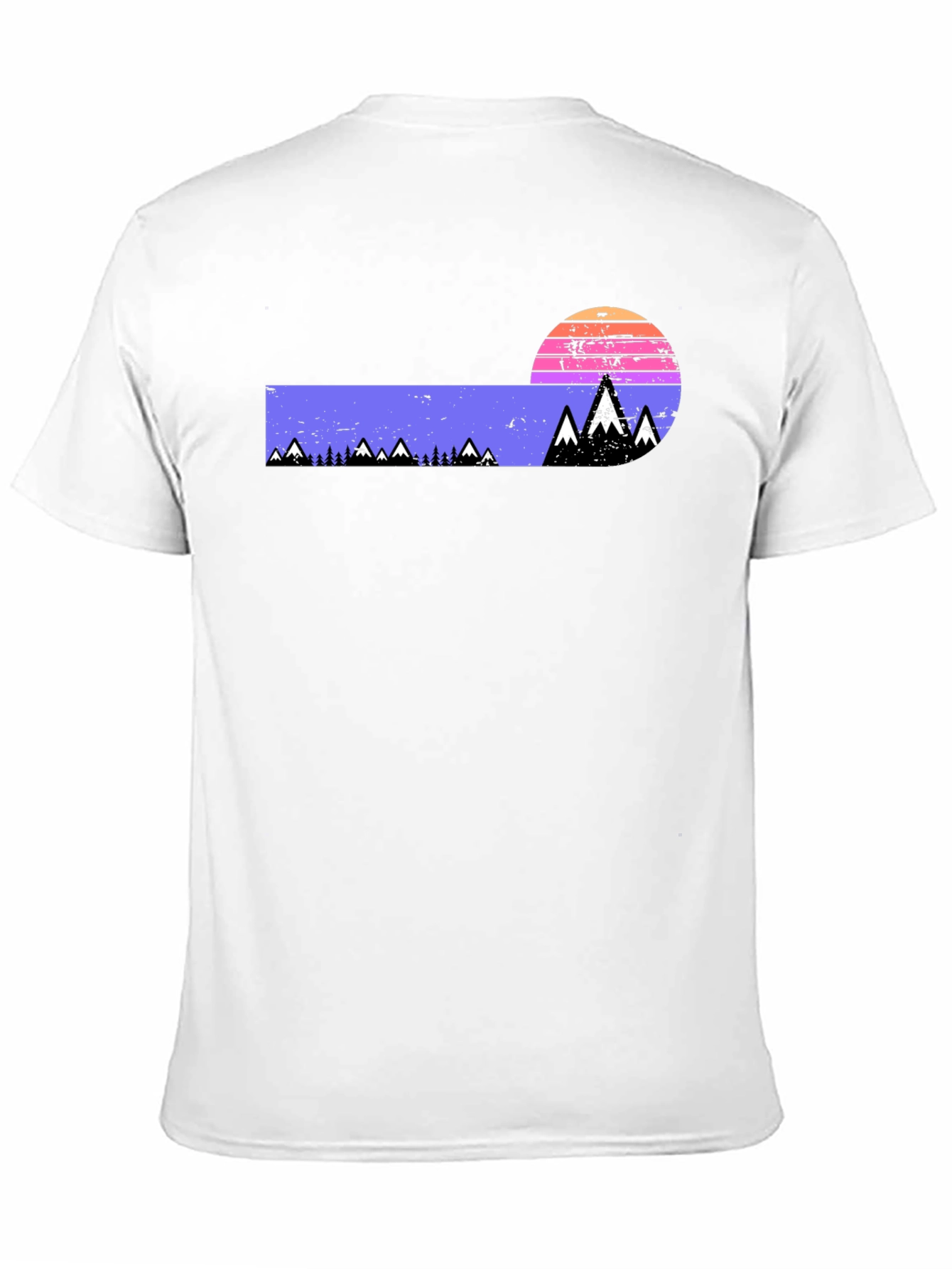 Black Retro Mountain Sunset Graphic Tee view 11