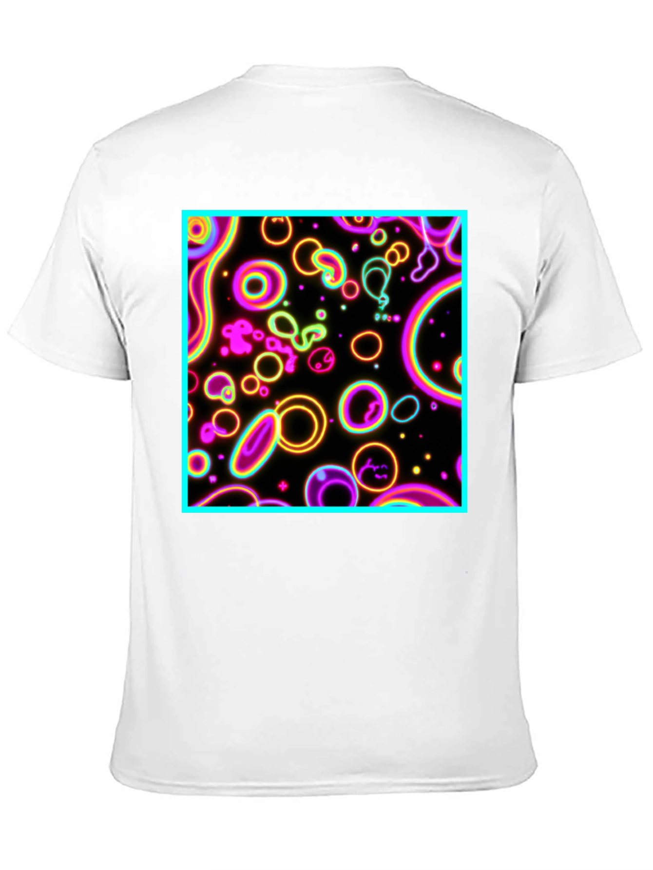 Black Neon Glow Abstract Graphic Print Tee view 11