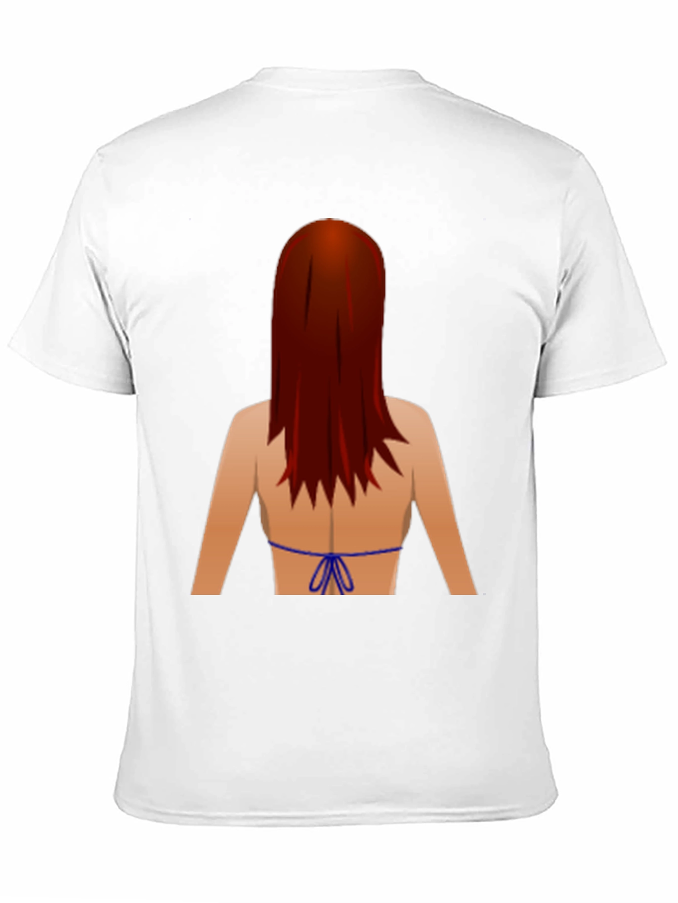 Black Novelty Graphic T-Shirt: Back View Bikini Redhead view 11