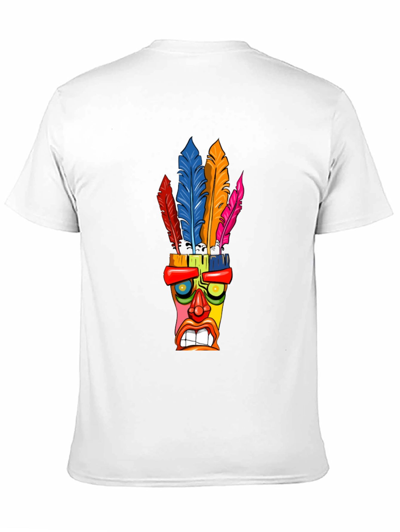 Black Colorful Tiki Mask T-Shirt view 11