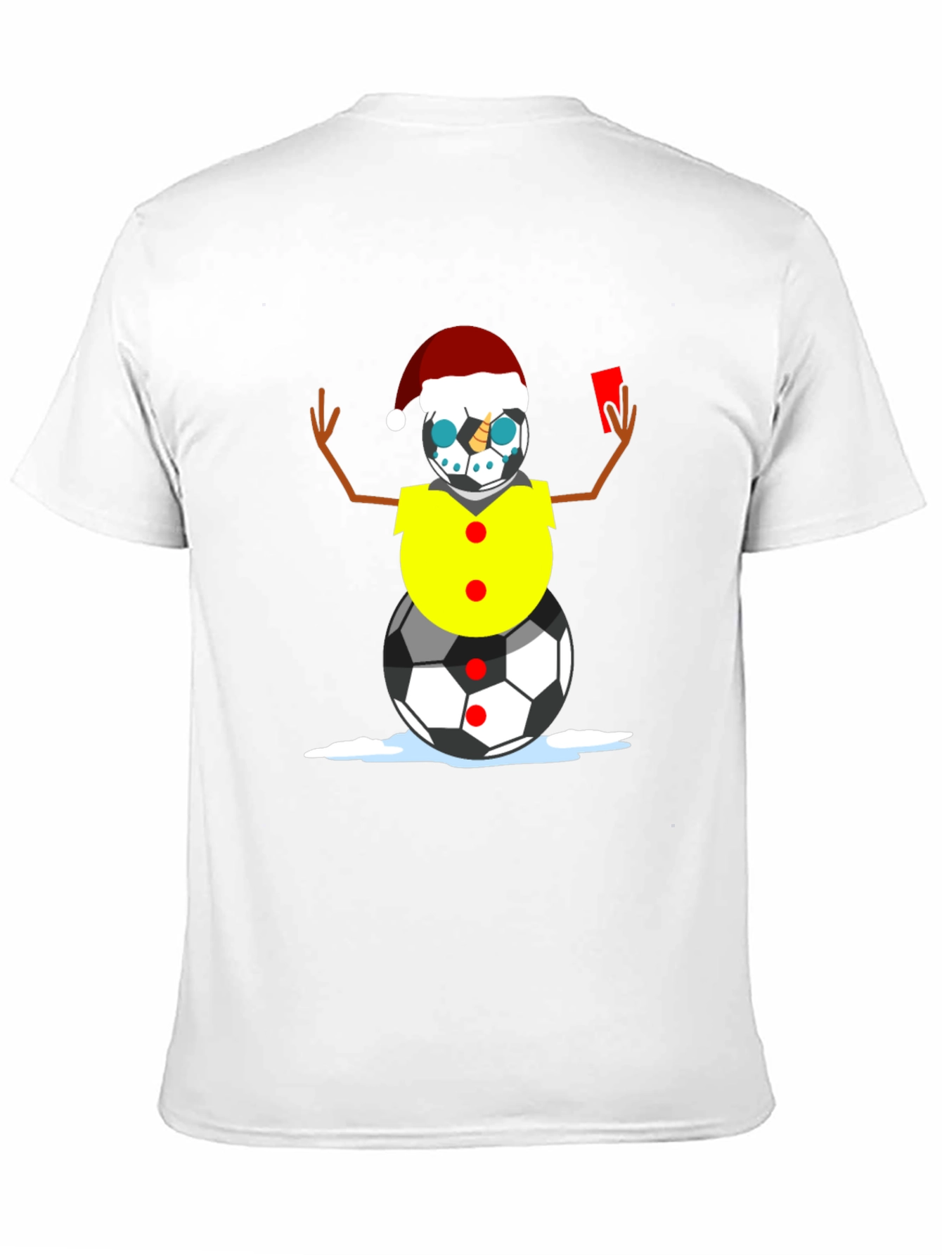 Black Soccer Snowman Christmas T-Shirt view 11
