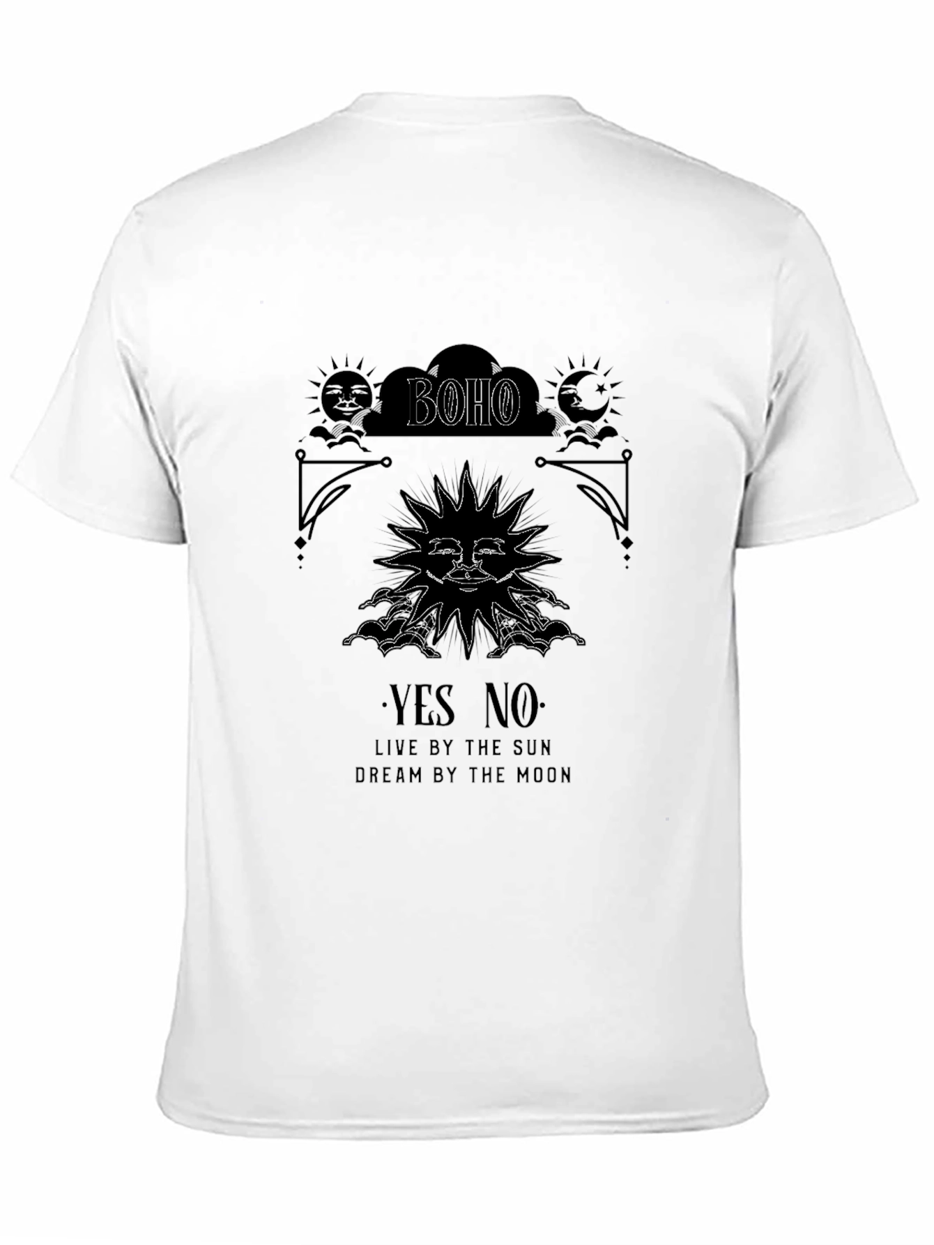 Black Boho Sun & Moon Graphic Black Tee view 11