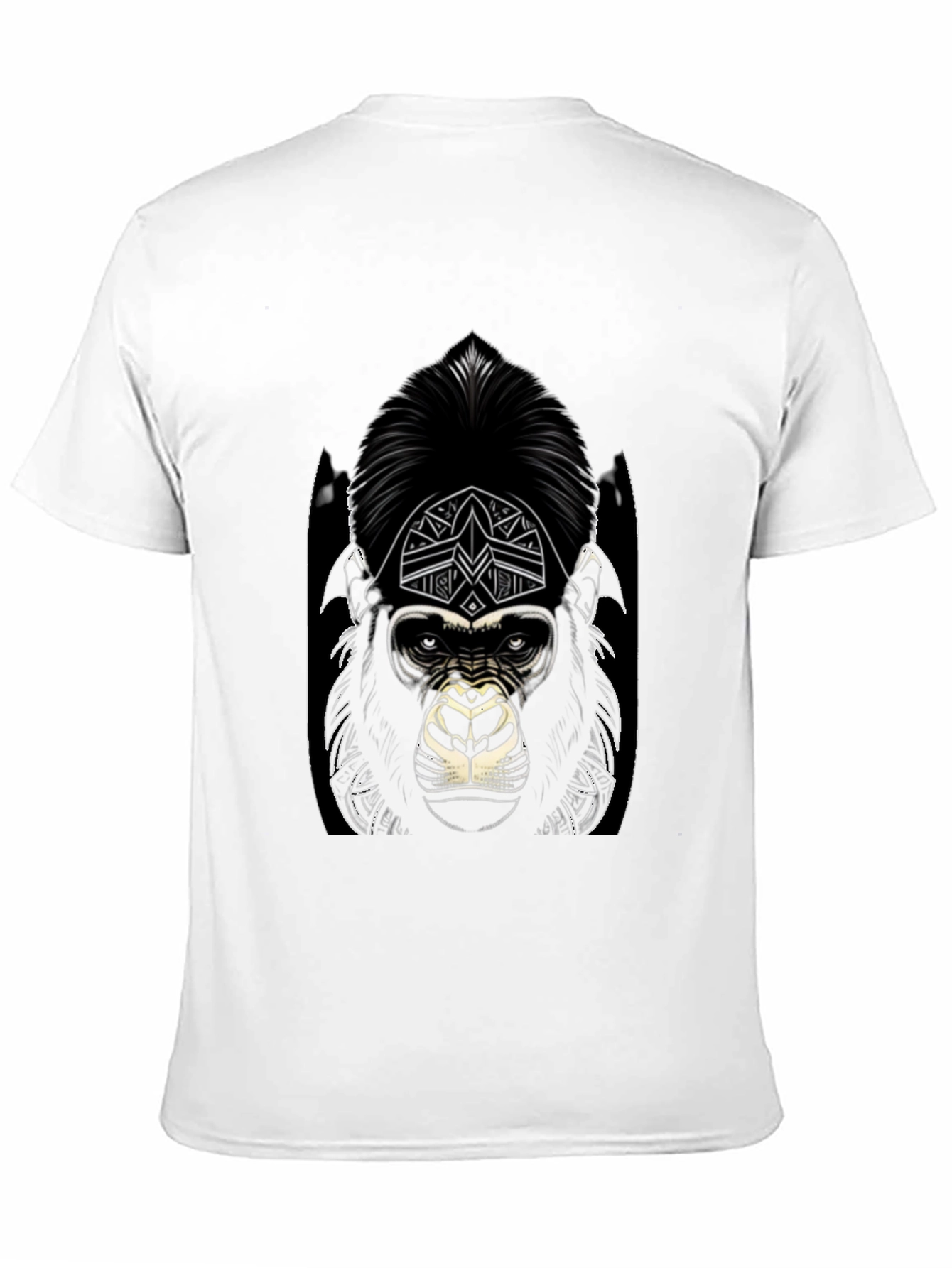 Black Graphic Gorilla Tee - Tribal Design view 11