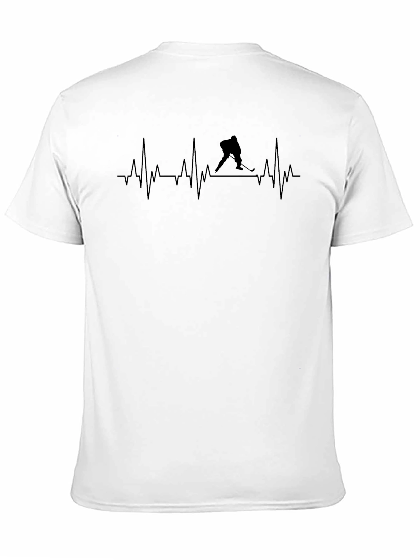 Black Hockey Heartbeat T-Shirt - Unique Hockey Lover Gift view 11