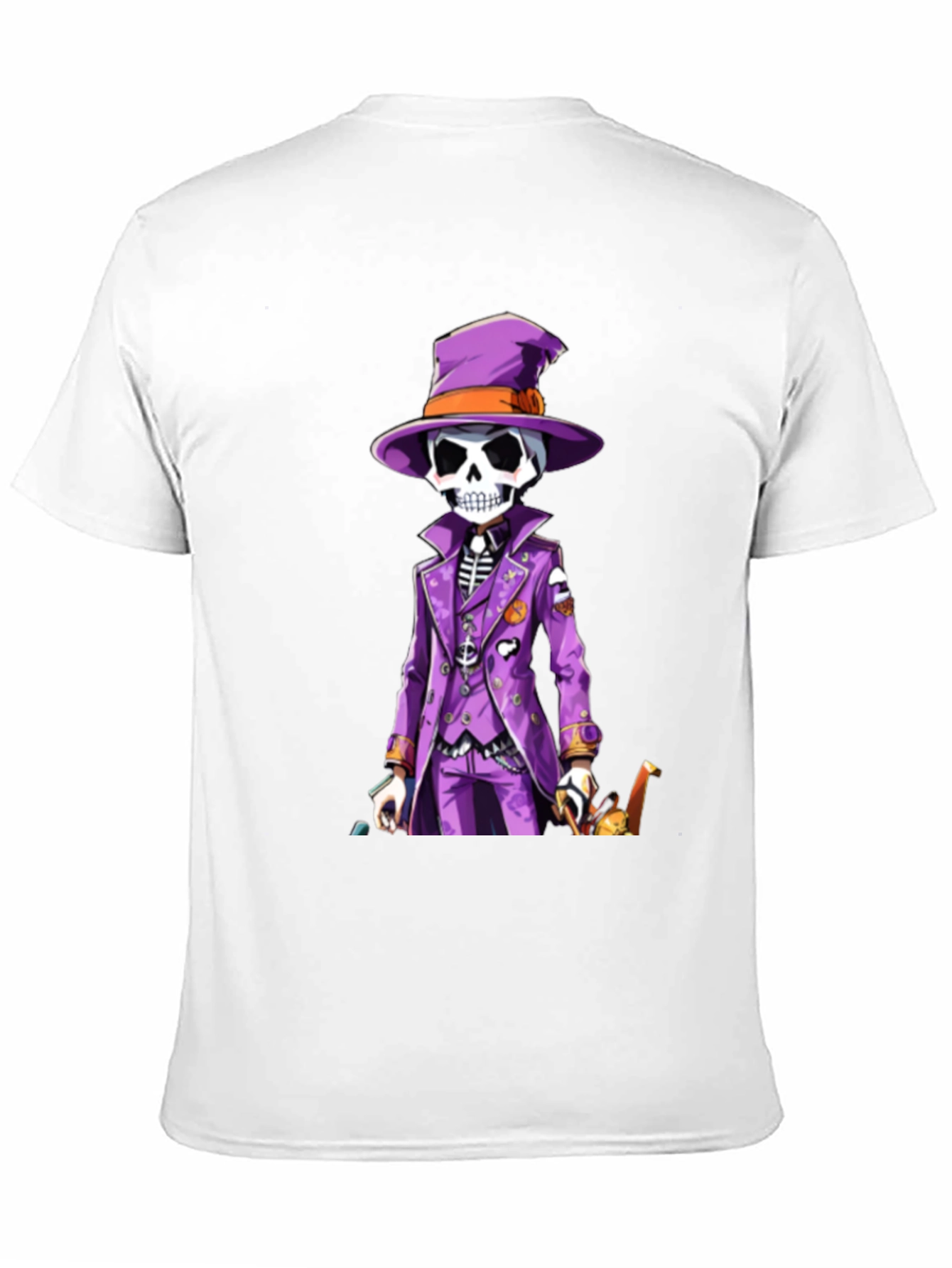 Black Skeleton in Purple Suit T-Shirt view 11