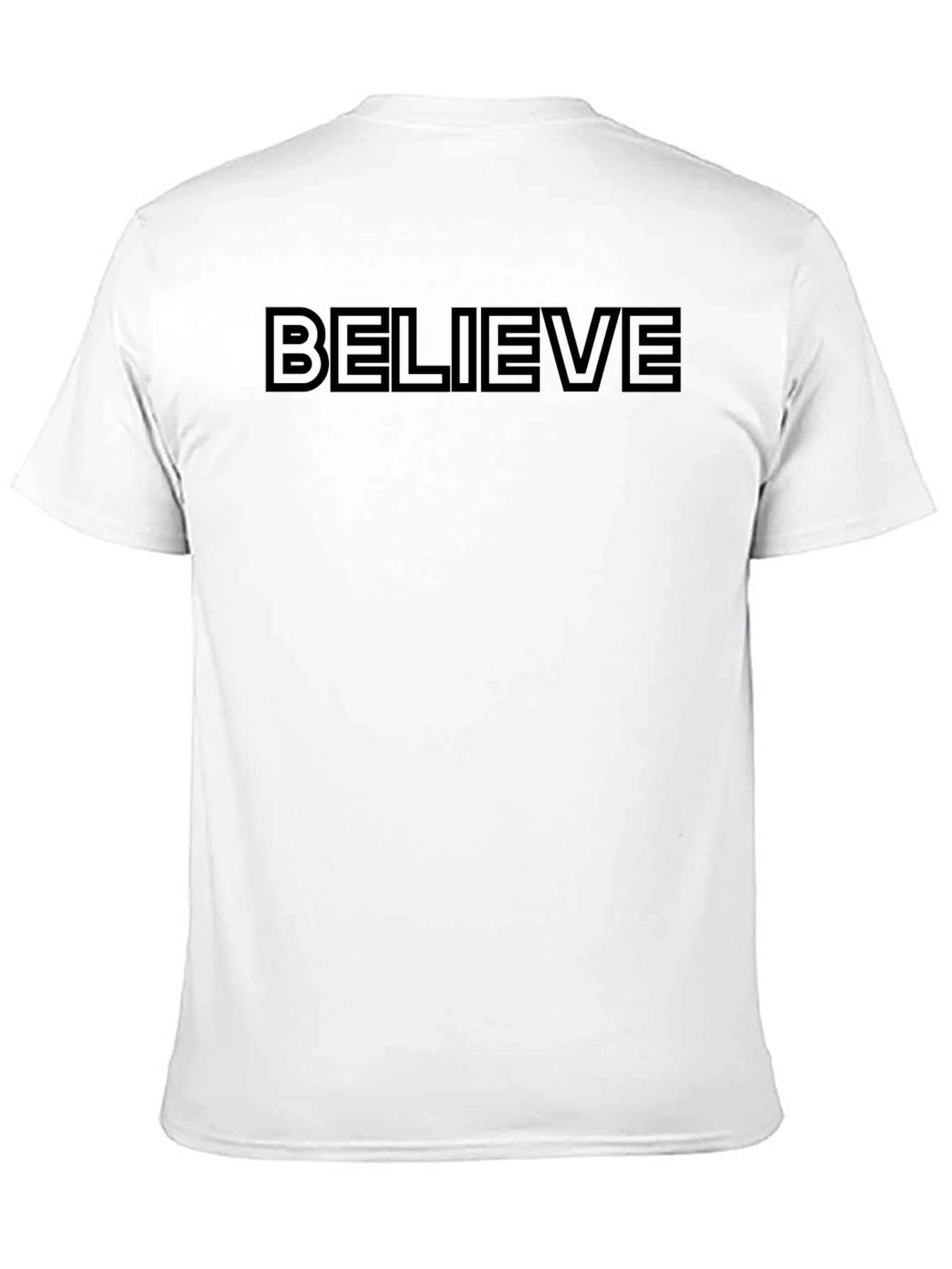 Black Believe Graphic Black T-Shirt - Men's Short Sleeve Crew Neck Tee view 11