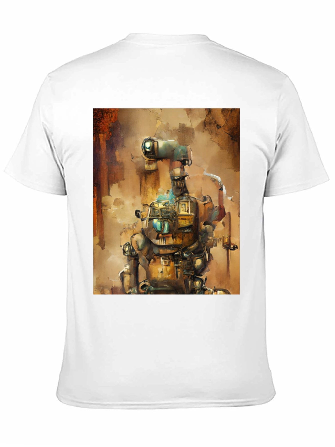 Black Steampunk Robot Graphic Tee - Unique Design view 11