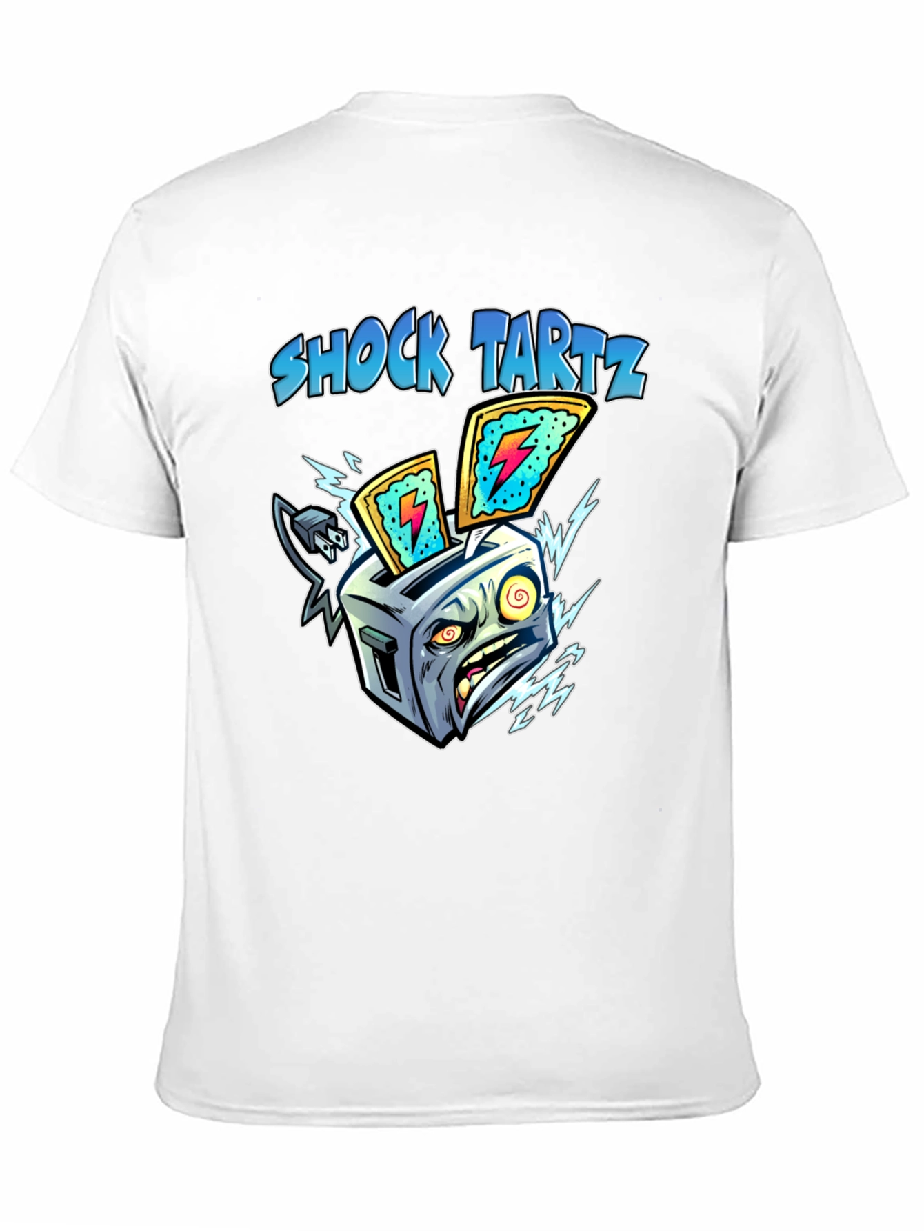 Black Shock Tartz Graphic T-Shirt - Electrifying Toaster Design view 11