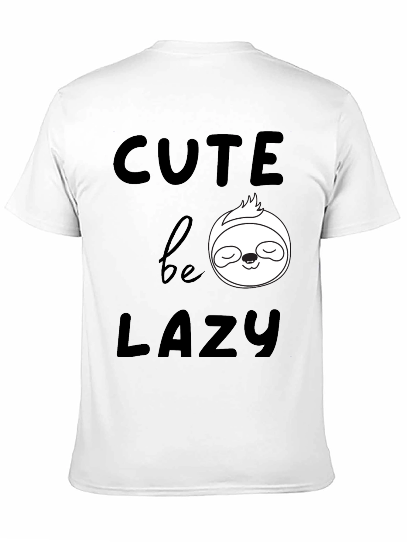 Black Cute Be Lazy Sloth Graphic T-Shirt view 11