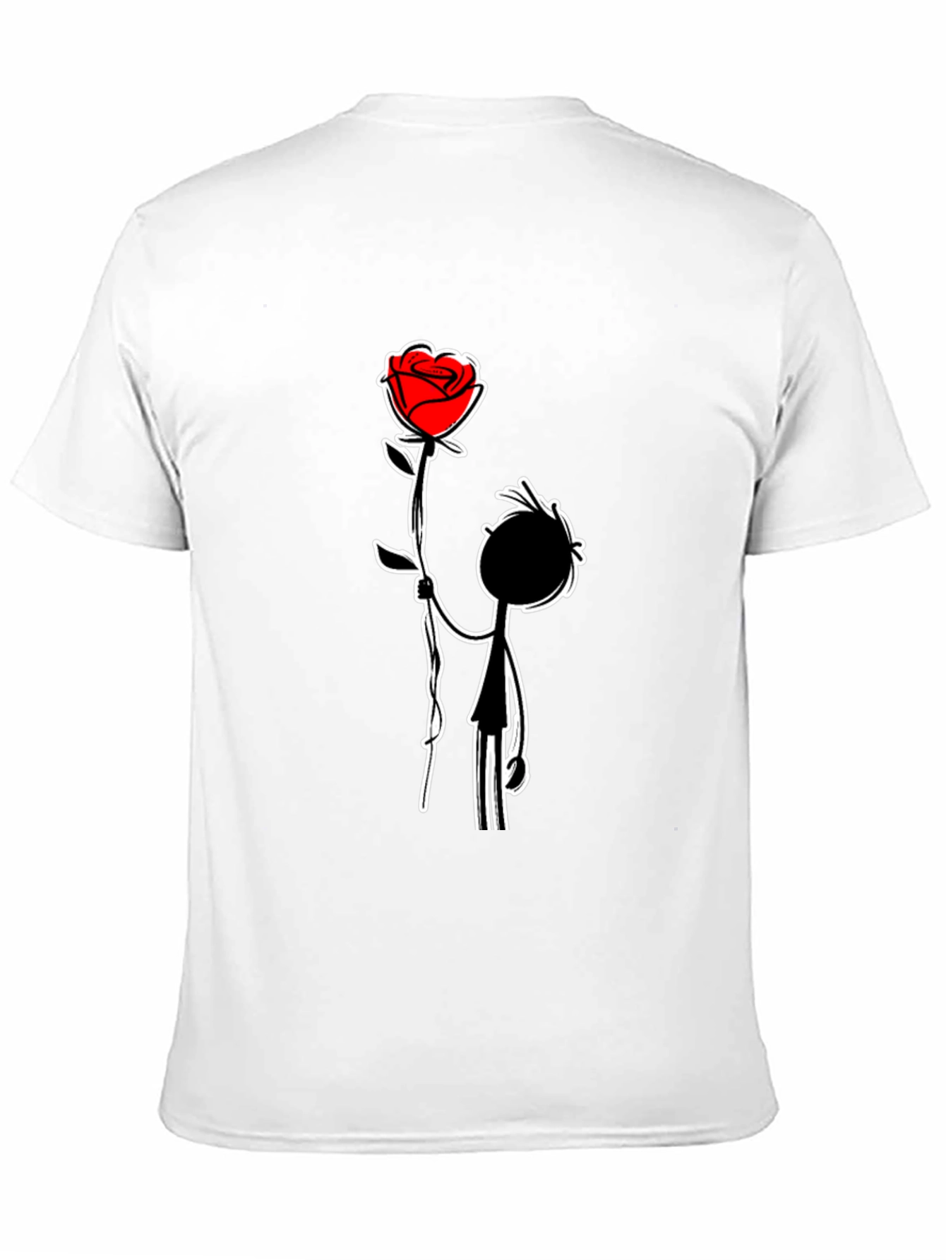 Black Romantic Rose Graphic Tee - Men's Black T-Shirt view 11