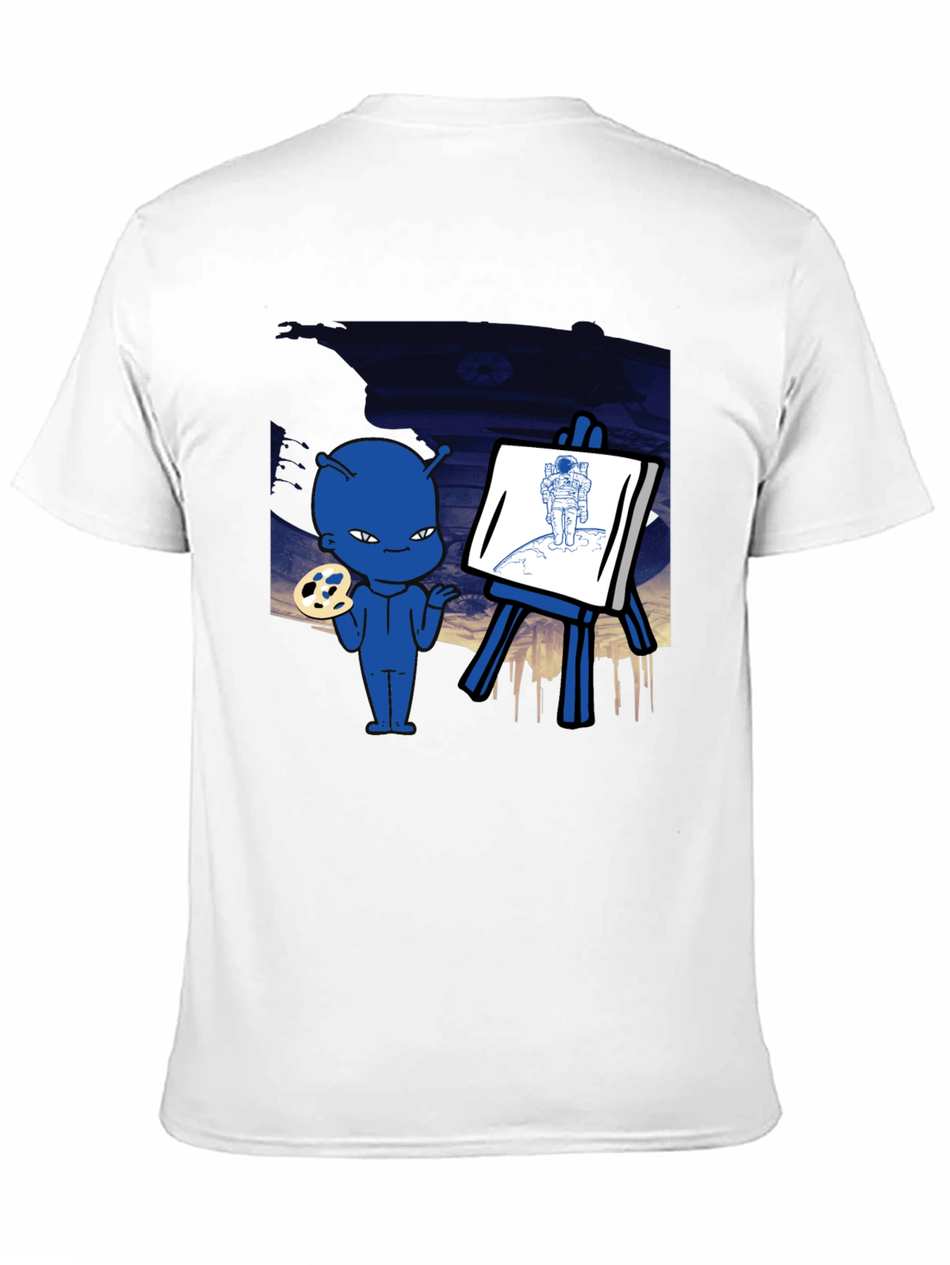 Black Alien Artist Graphic T-Shirt - Men's Black Crew Neck Tee view 11