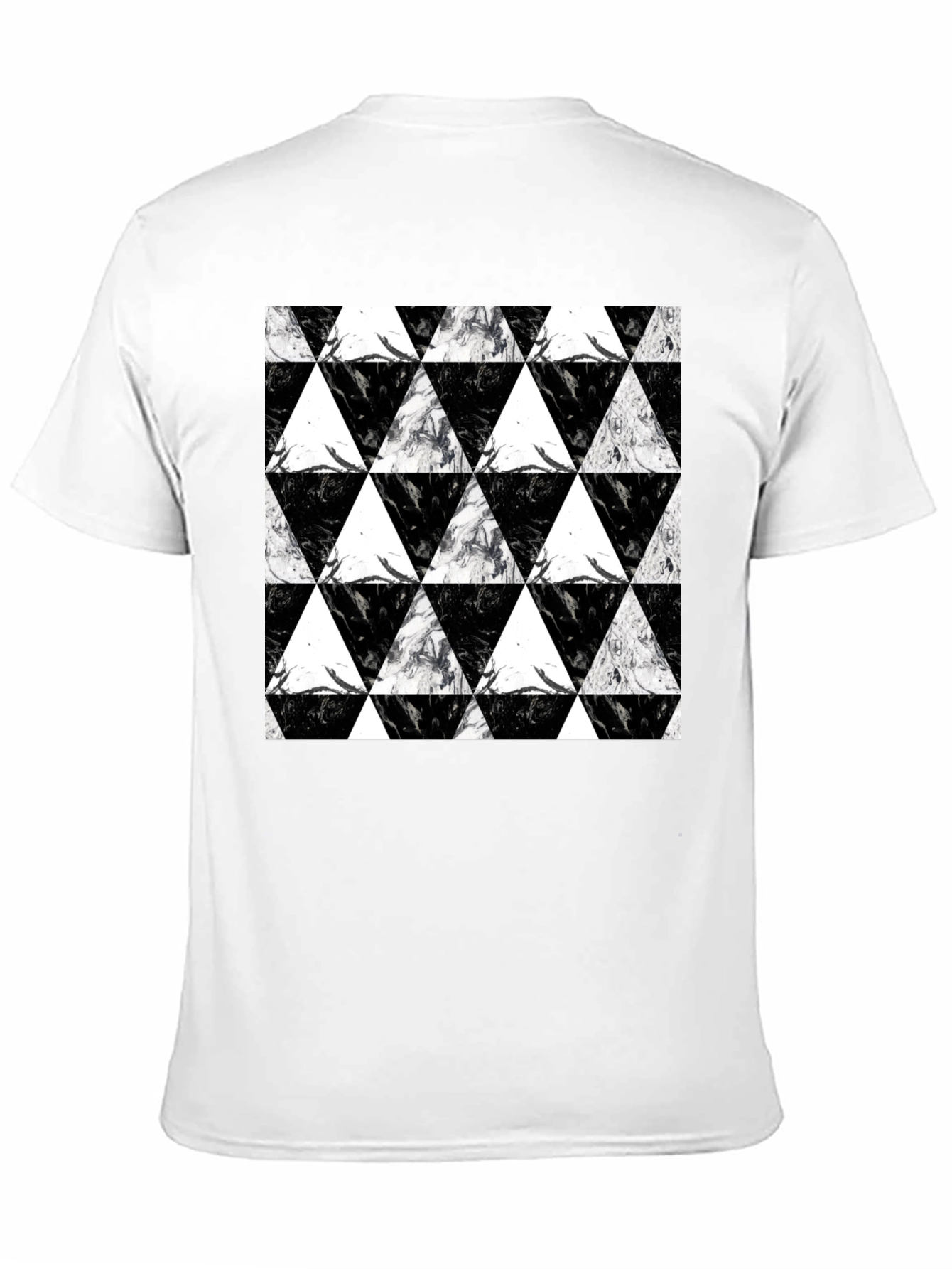 Black Black Triangle Pattern Graphic Tee view 11