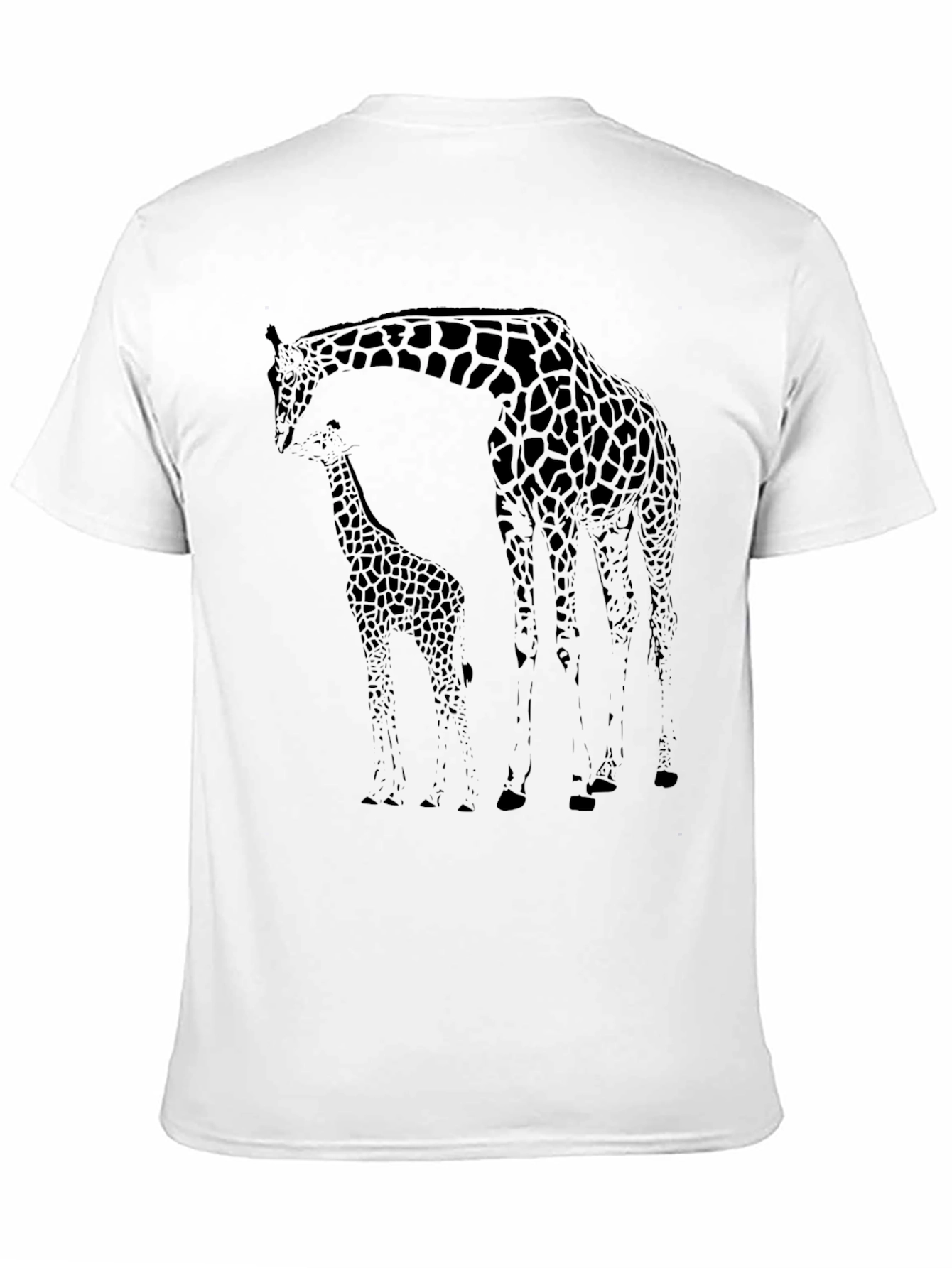 Black Giraffe Graphic Print Tee - Casual Black T-Shirt view 11